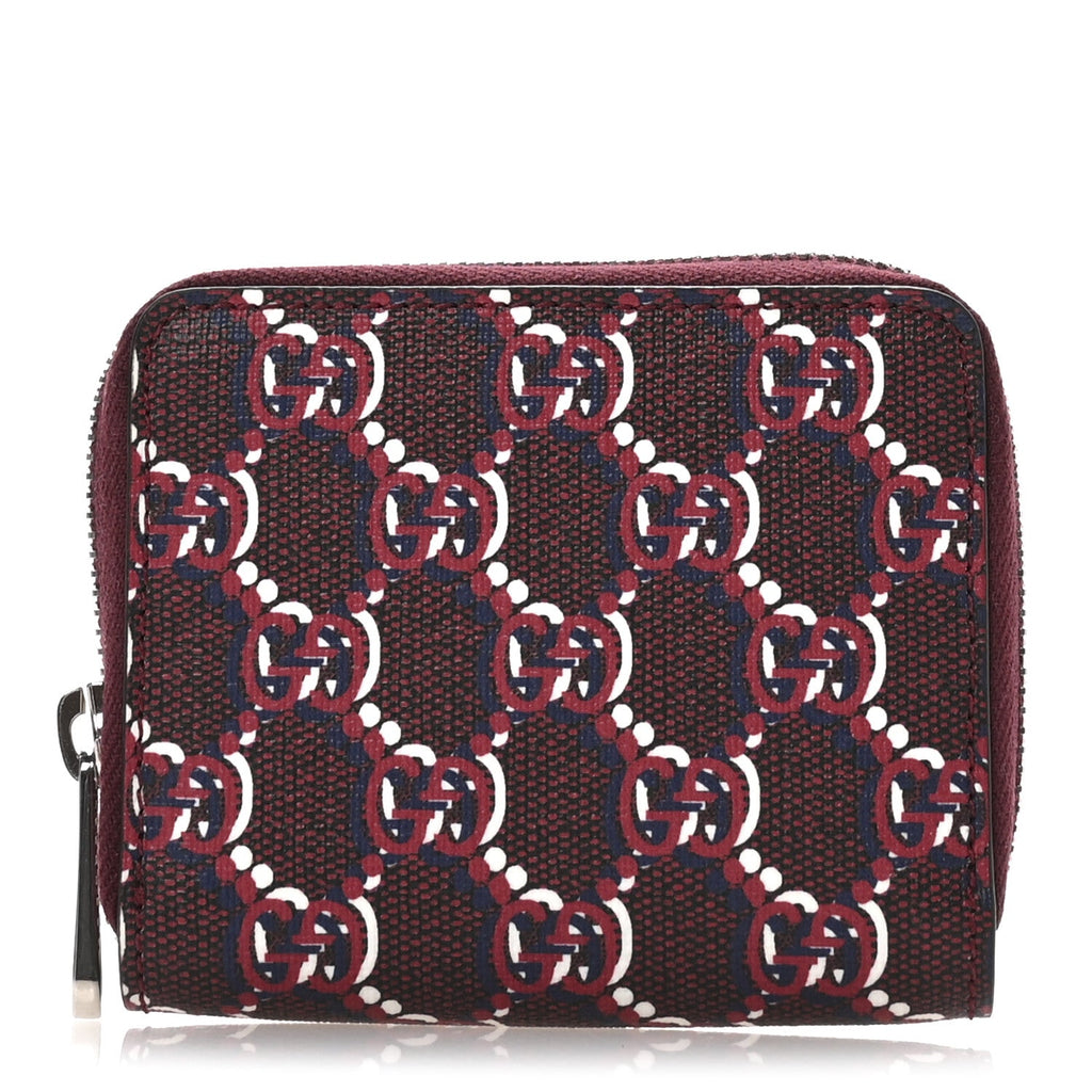 GG Supreme Shadow Zip Around Wallet Rosso Ancora Red