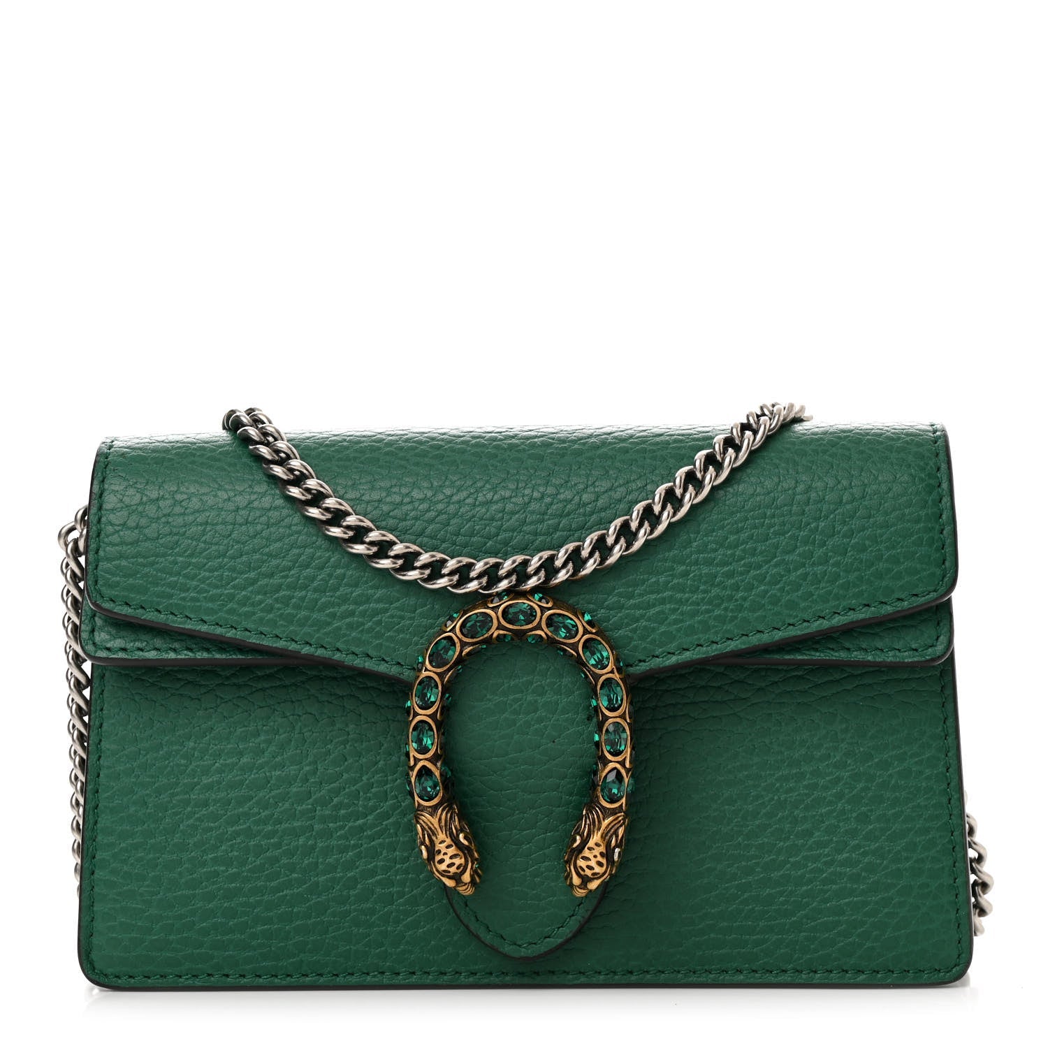Dollar Calfskin Crystal Super Mini Dionysus Shoulder Bag Emerald