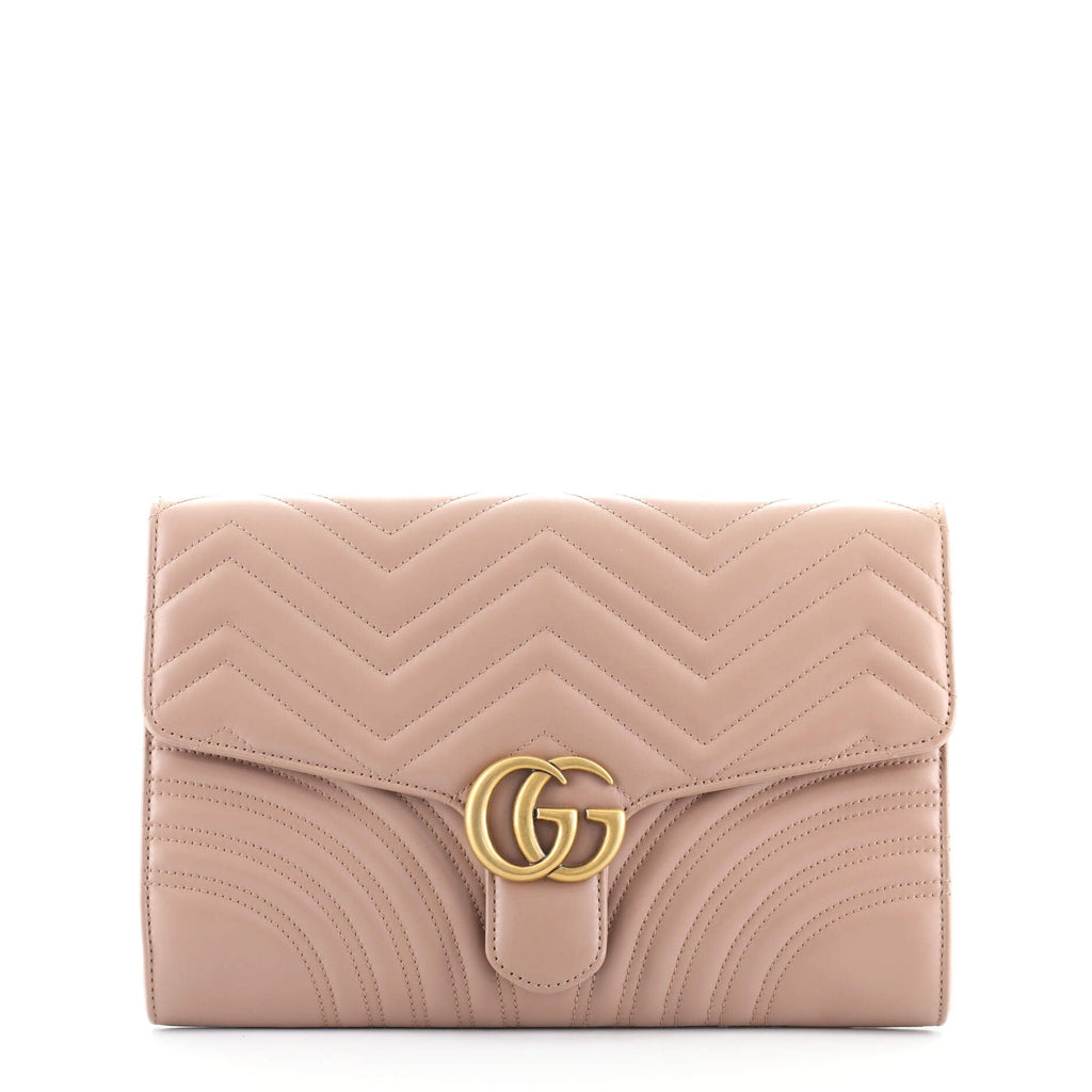 GG Marmont Flap Clutch Matelasse Leather