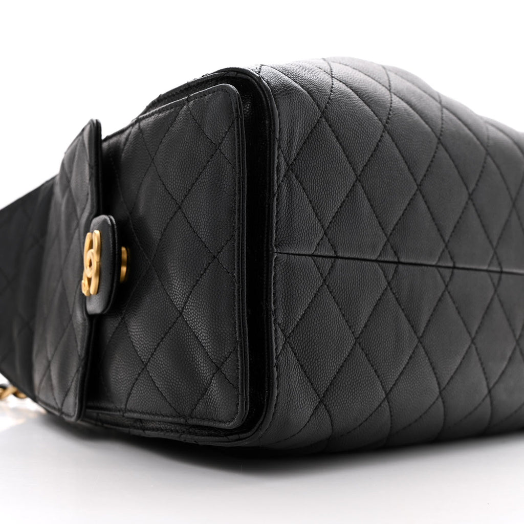 Caviar Quilted Small Chanel 25 Handbag Black