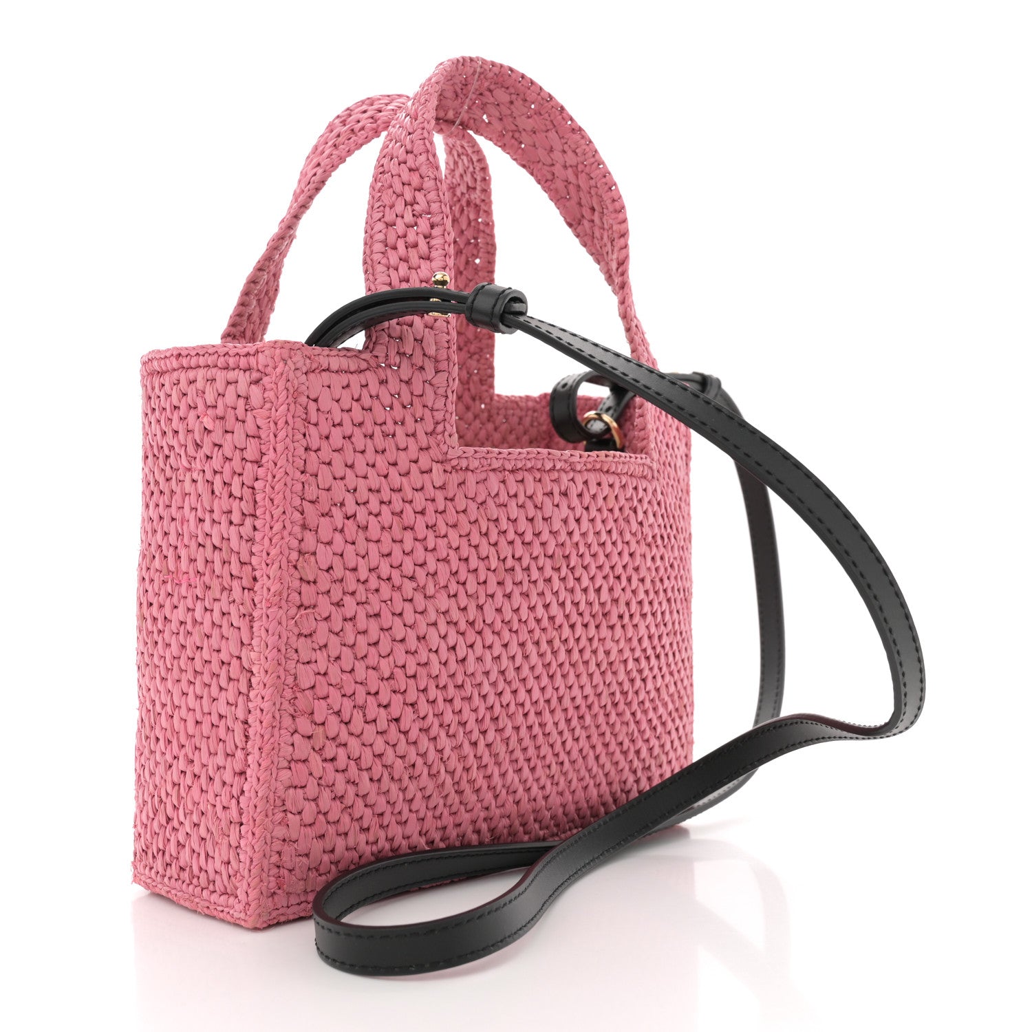 X PAULA'S IBIZA Raffia Font Tote Sunset Pink