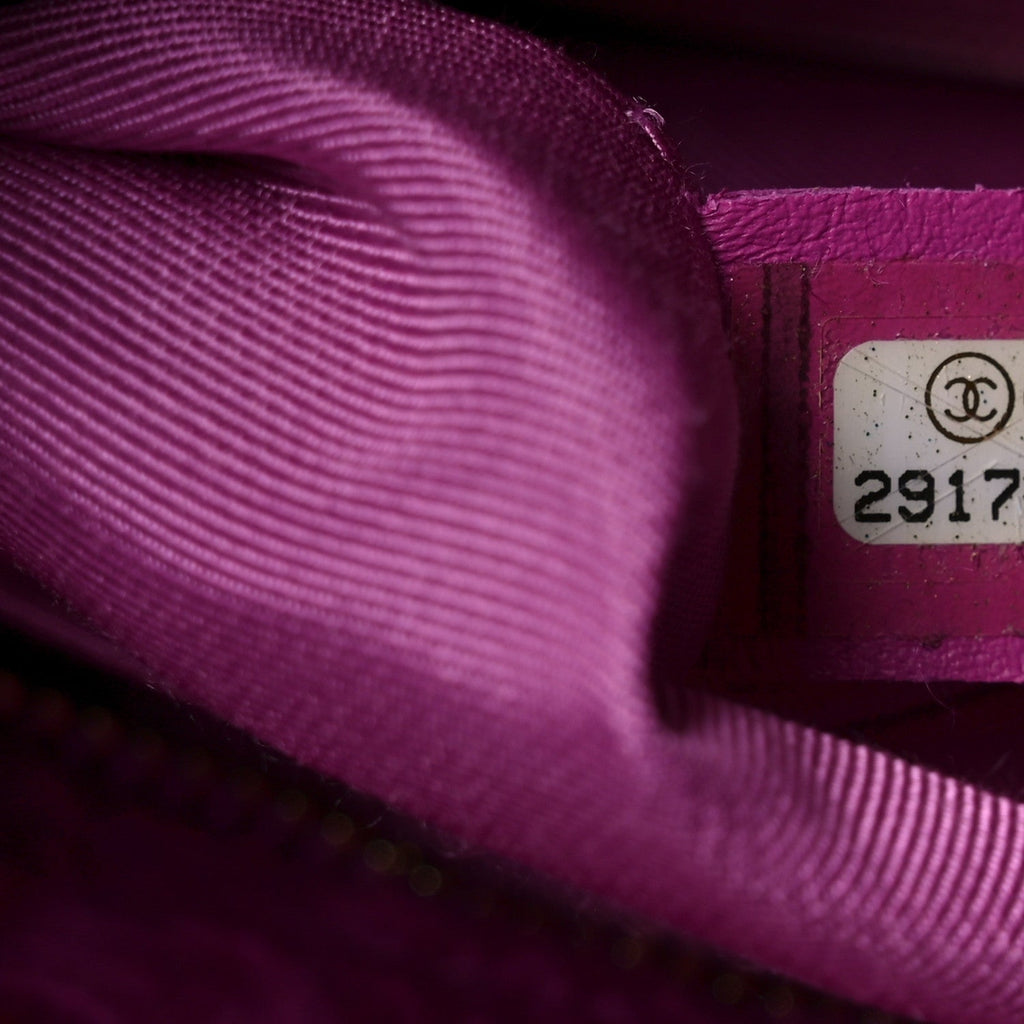 Wool Tweed Large Zipped Shopping Tote Magenta