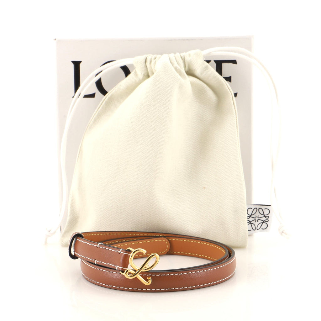 L Buckle Belt Leather Thin 75