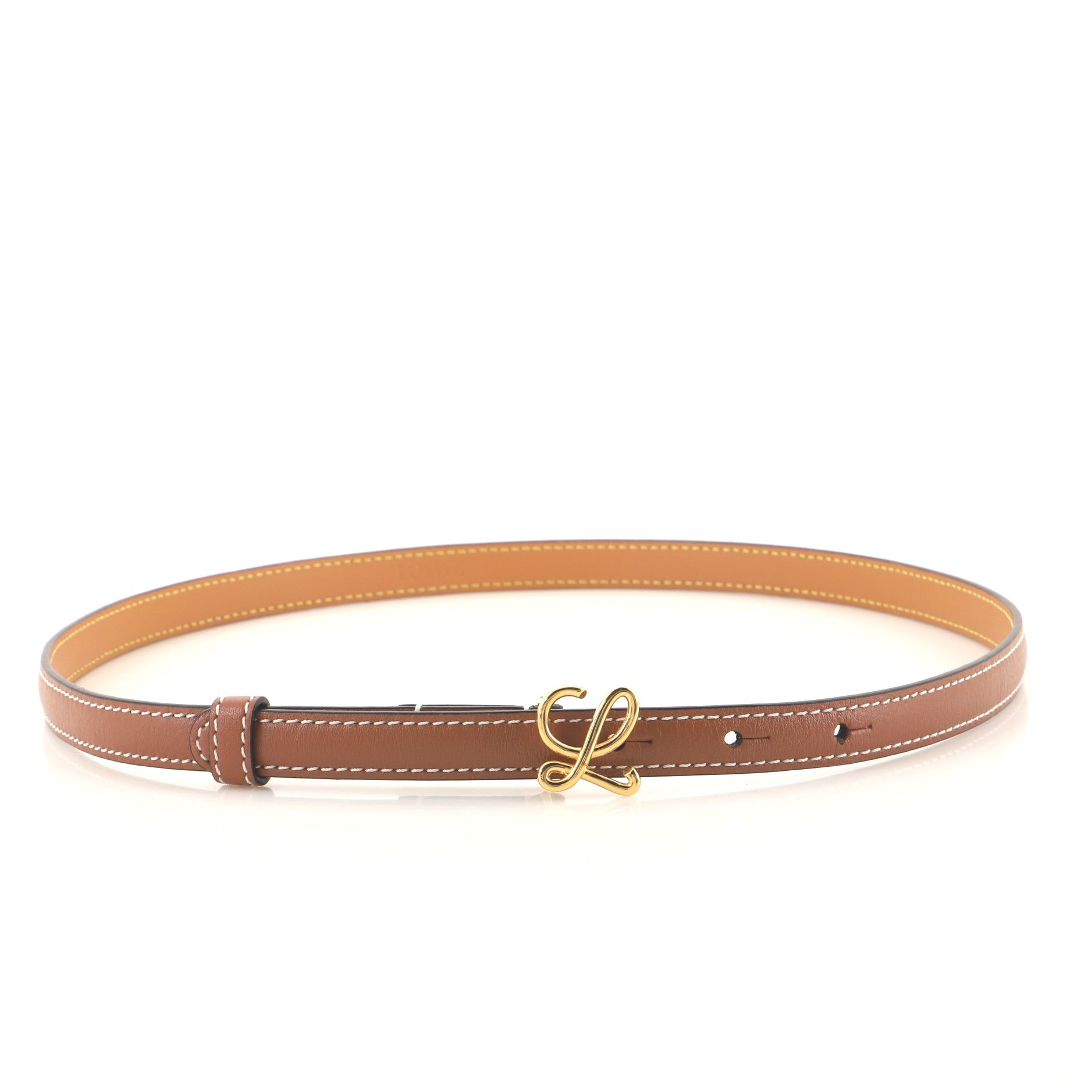 L Buckle Belt Leather Thin 75