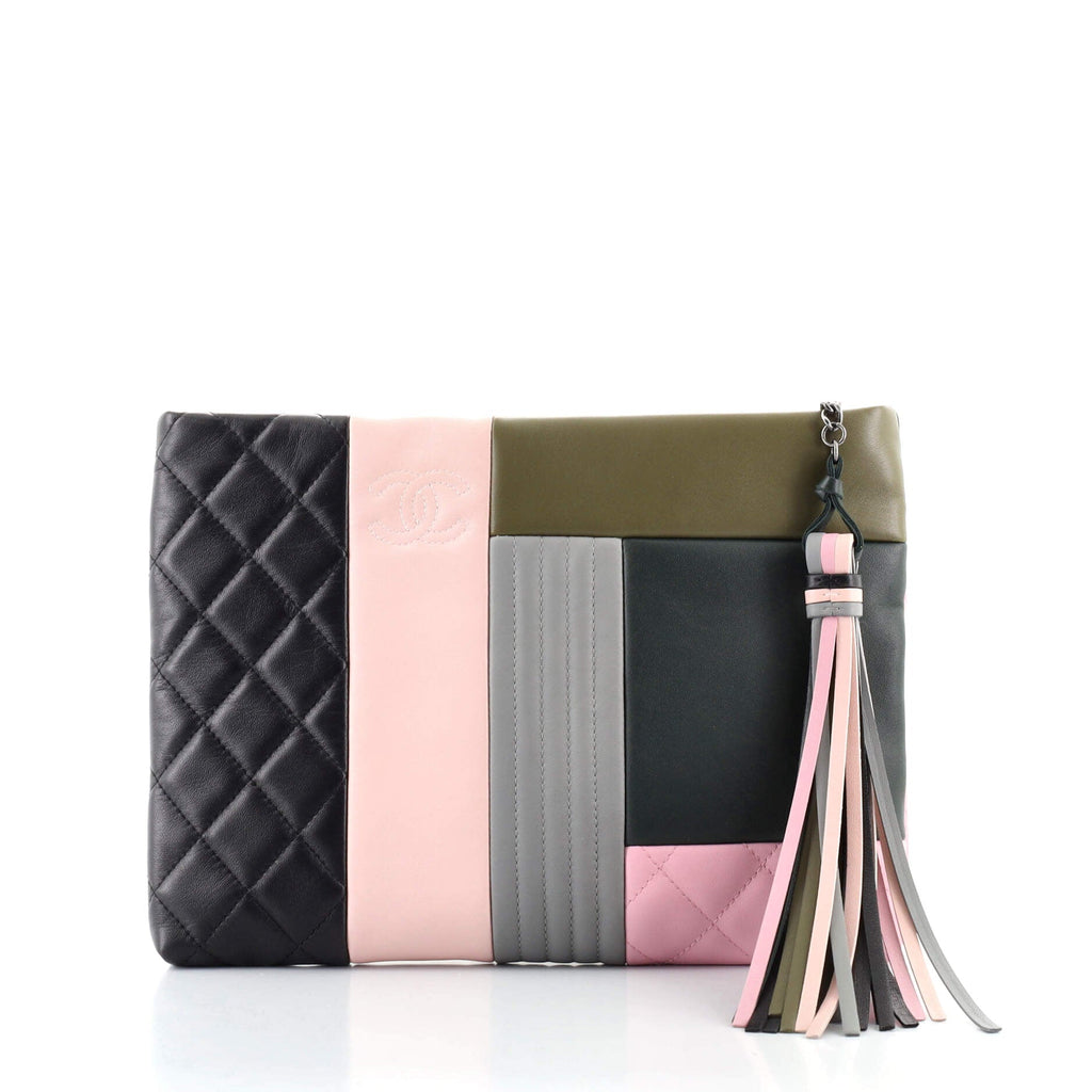 O Case Clutch Colorblock Quilted Leather Medium