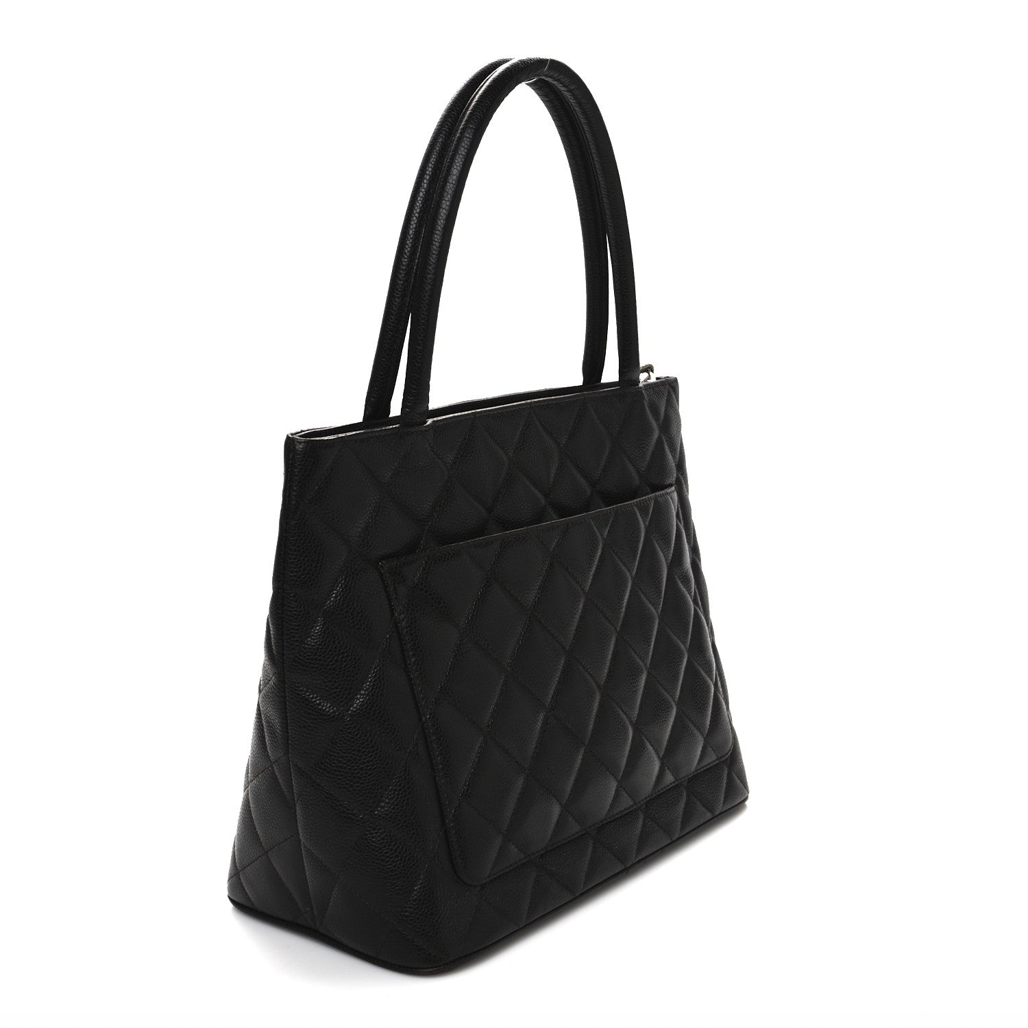Caviar Quilted Medallion Tote Dark Brown