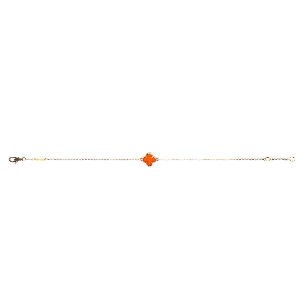Sweet Alhambra Bracelet 18K Rose Gold and Carnelian