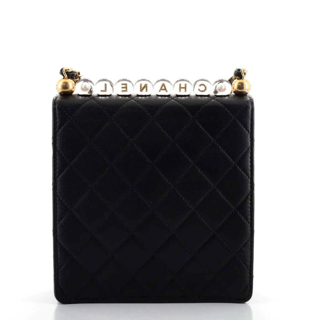Chic Pearls Flap Bag Quilted Goatskin with Acrylic Beads Mini
