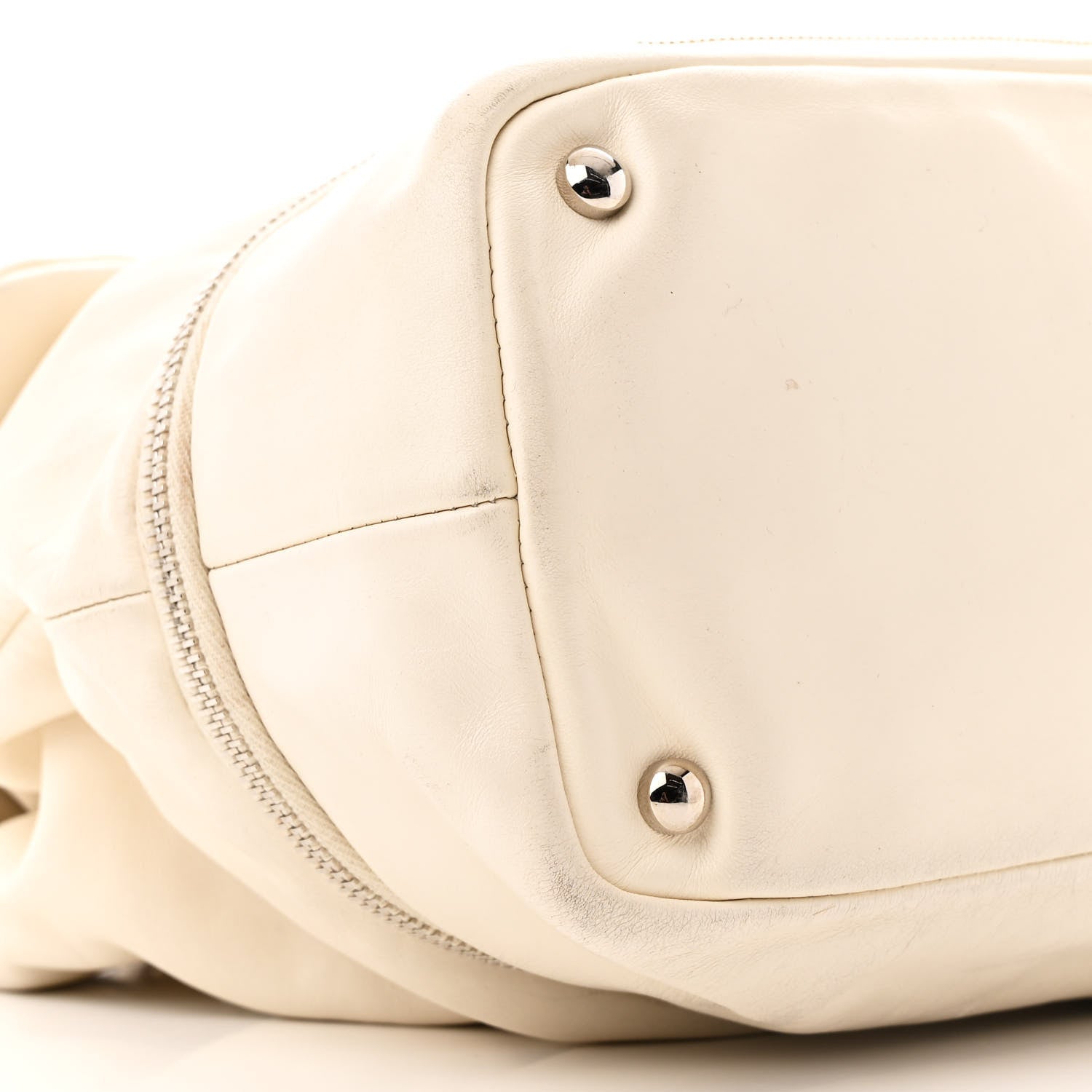 Calfskin Large Expandable Paris London Flap Bag White