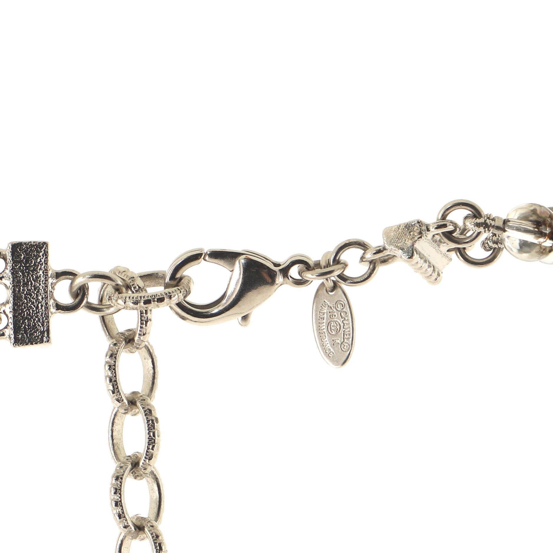 CC Cluster Double Strand Necklace Metal with Faux Pearls and Crystals