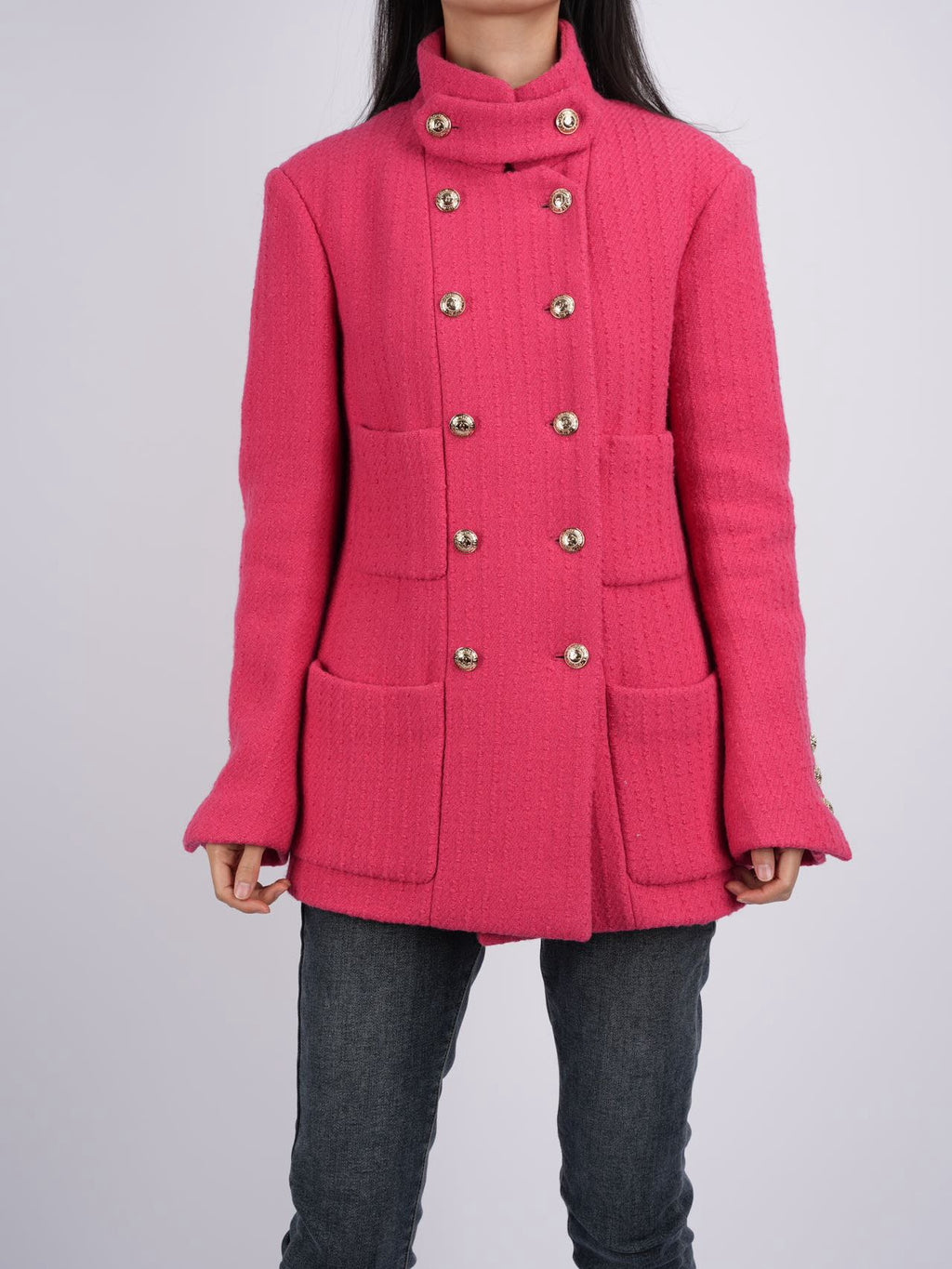 Chanel Pink Wool Tweed Blazer