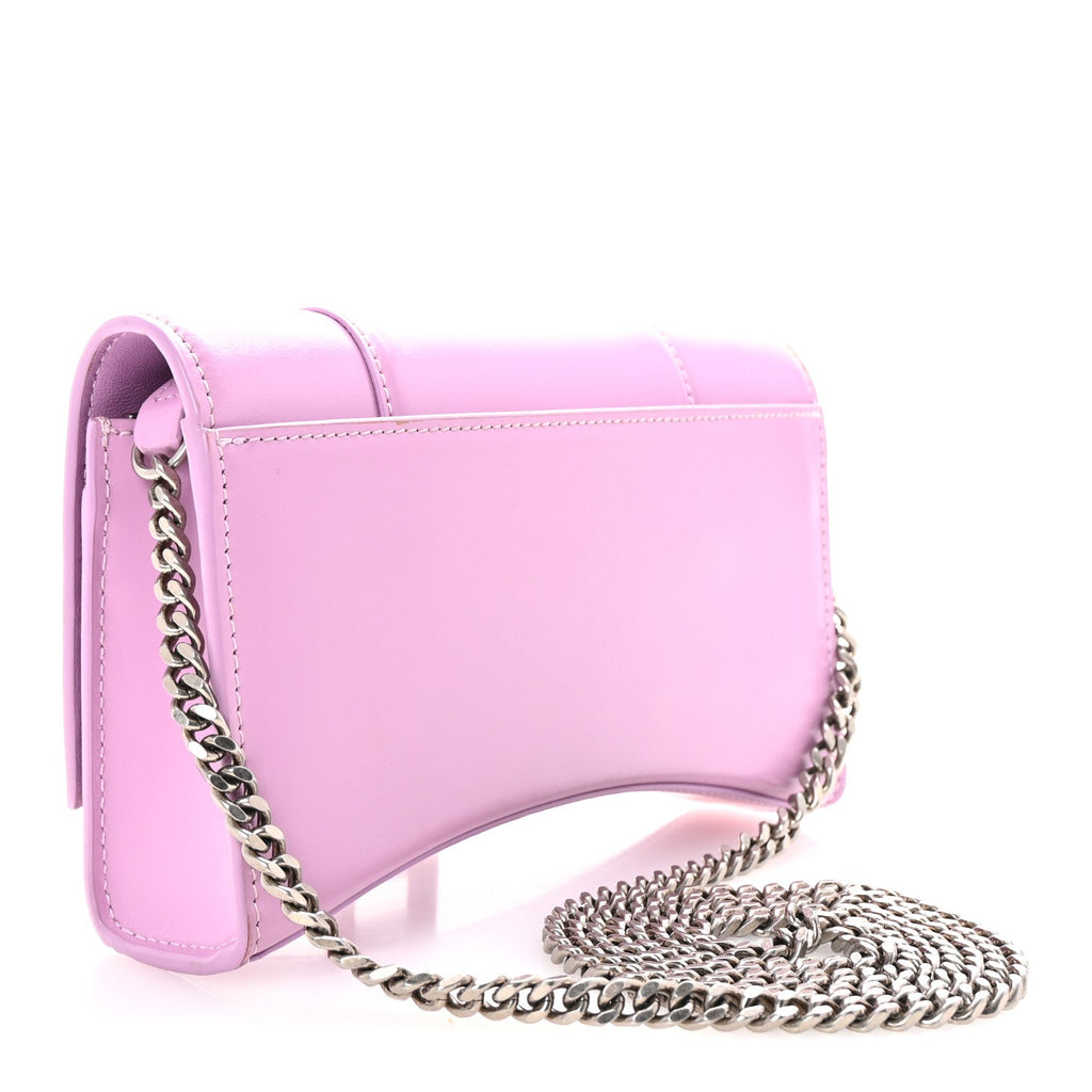 Shiny Box Calfskin Tonal B Hourglass Chain Bag Liliac