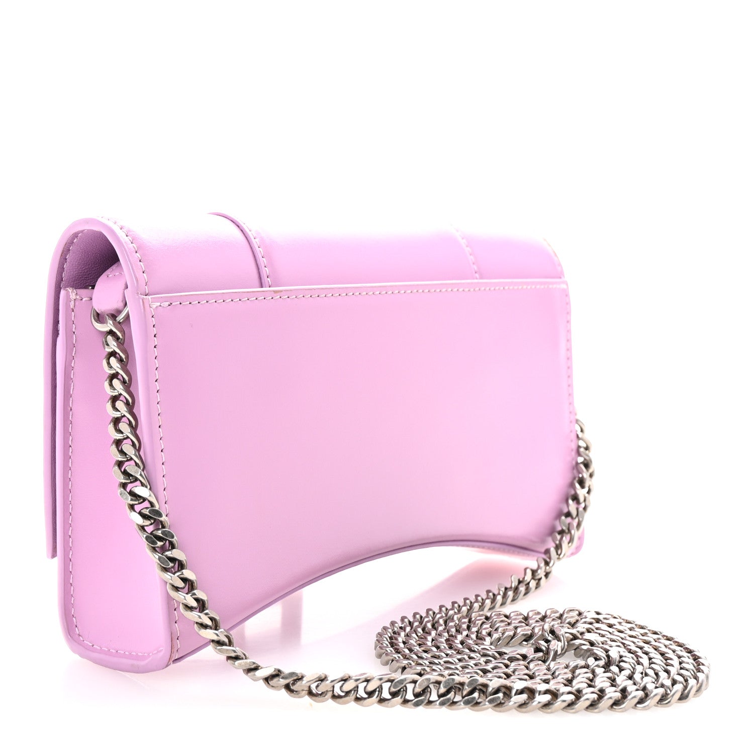 Shiny Box Calfskin Tonal B Hourglass Chain Bag Liliac