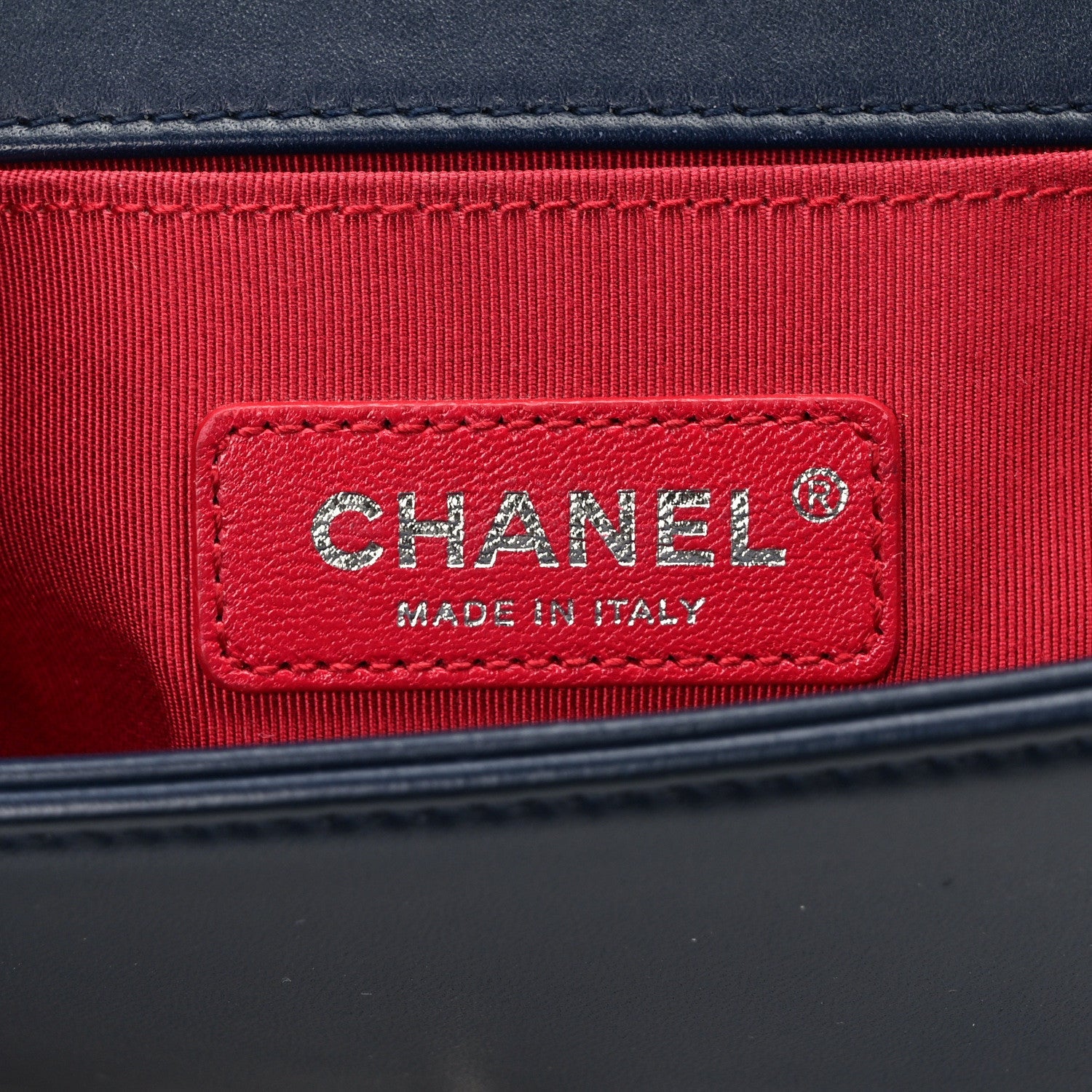 Lambskin Tweed Chevron Small Boy Flap Navy Blue
