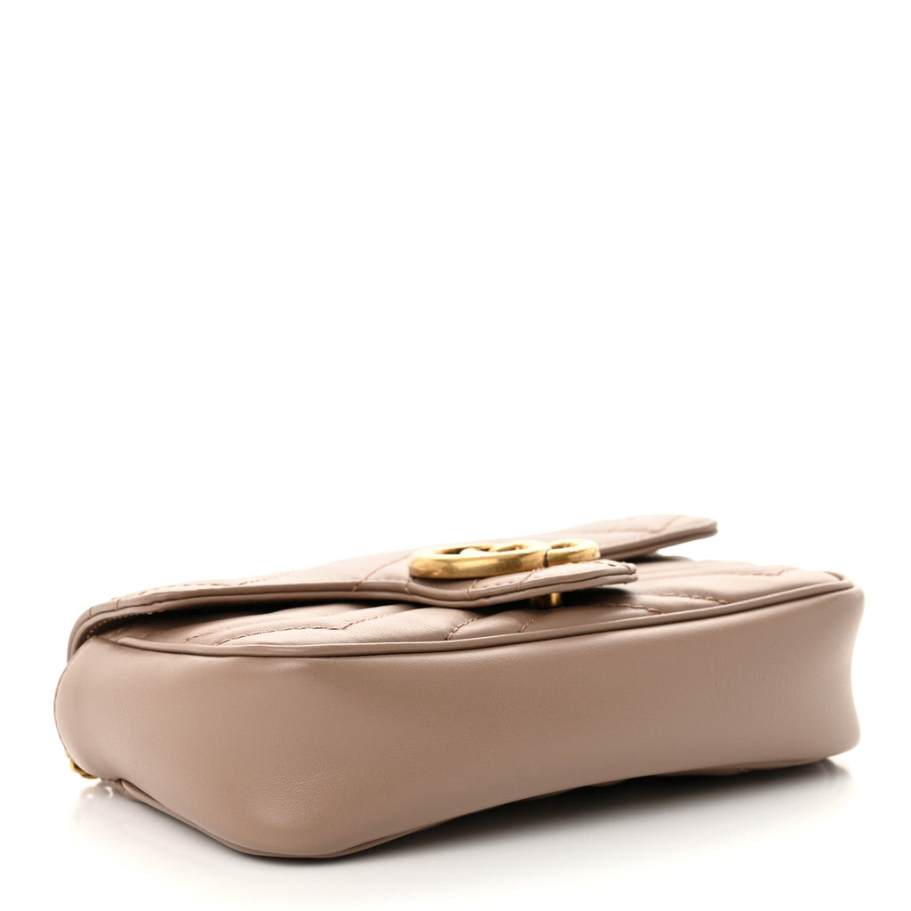 Calfskin Matelasse Super Mini GG Marmont Shoulder Bag Porcelain Rose