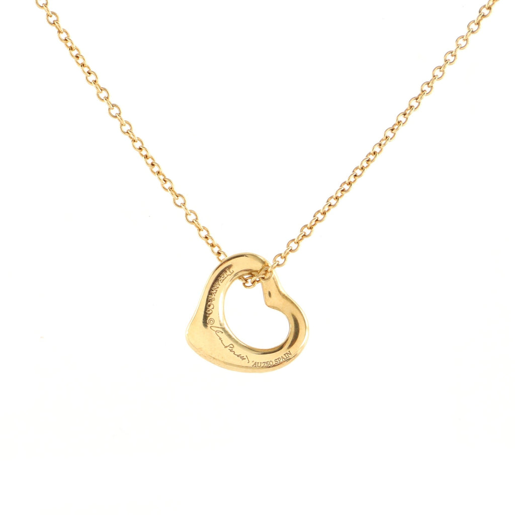 Elsa Peretti Open Heart Pendant Necklace 18K Yellow Gold 11mm