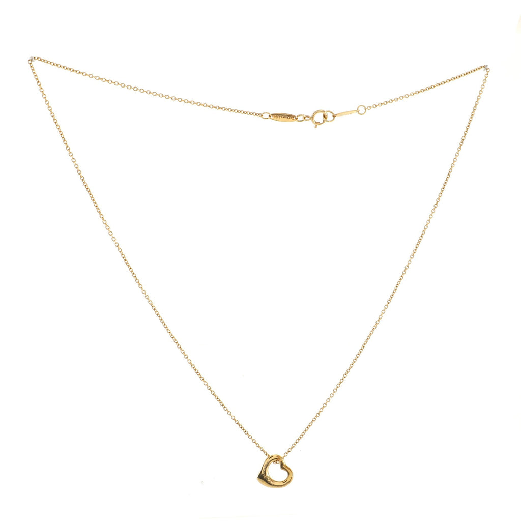 Elsa Peretti Open Heart Pendant Necklace 18K Yellow Gold 11mm