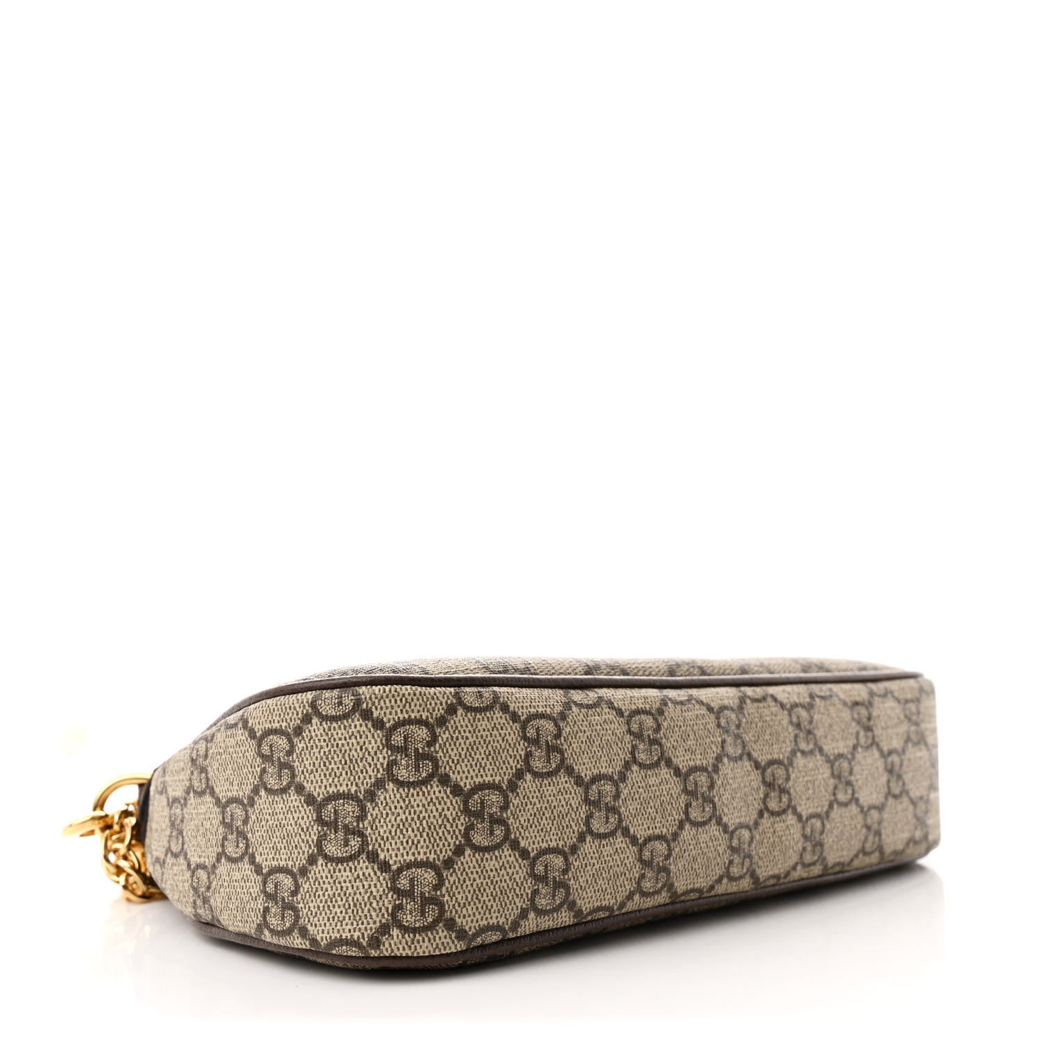 GG Supreme Monogram Textured Dollar Calfskin Web Small Ophidia GG Handbag Beige Ebony New Acero