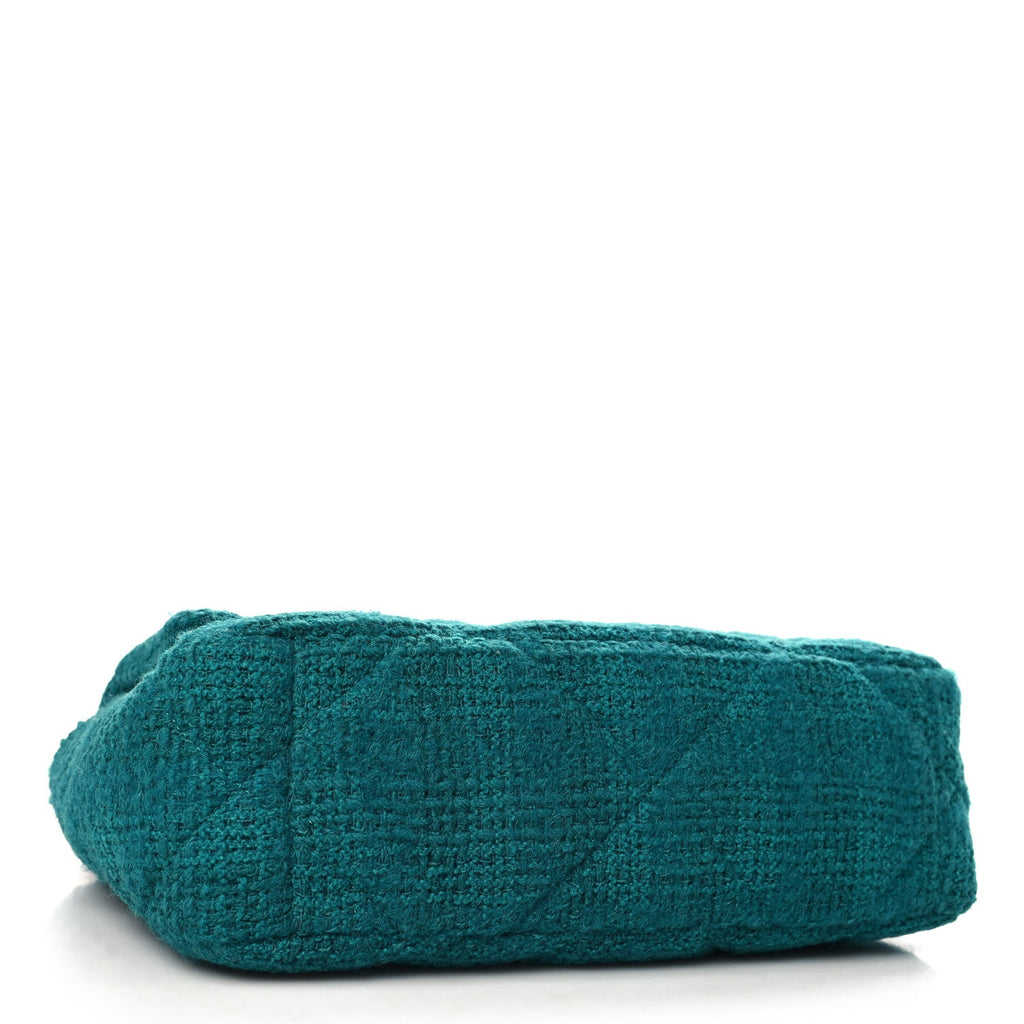 Tweed Quilted Medium Chanel 19 Flap Green