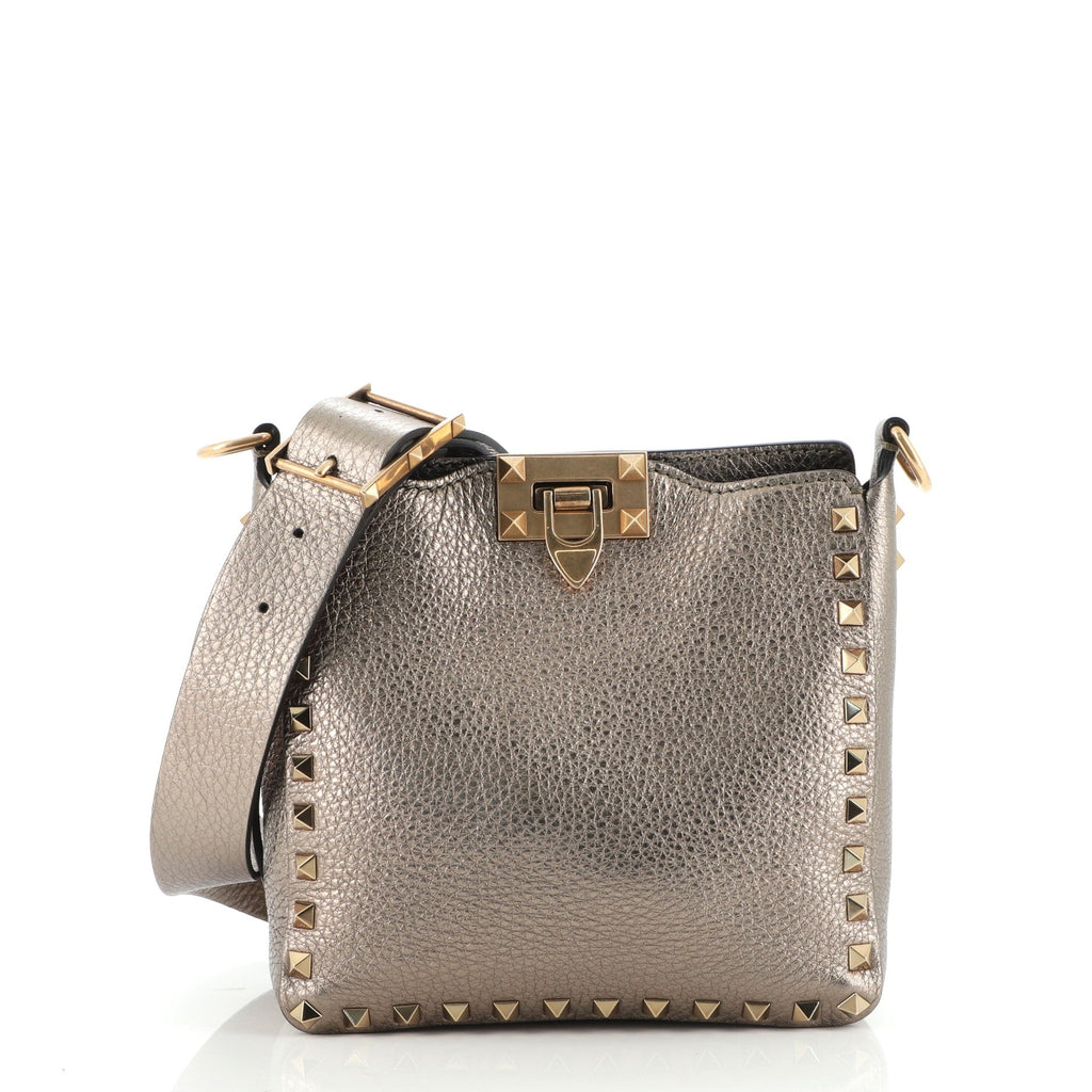 Rockstud Flip Lock Messenger Bag Leather Mini