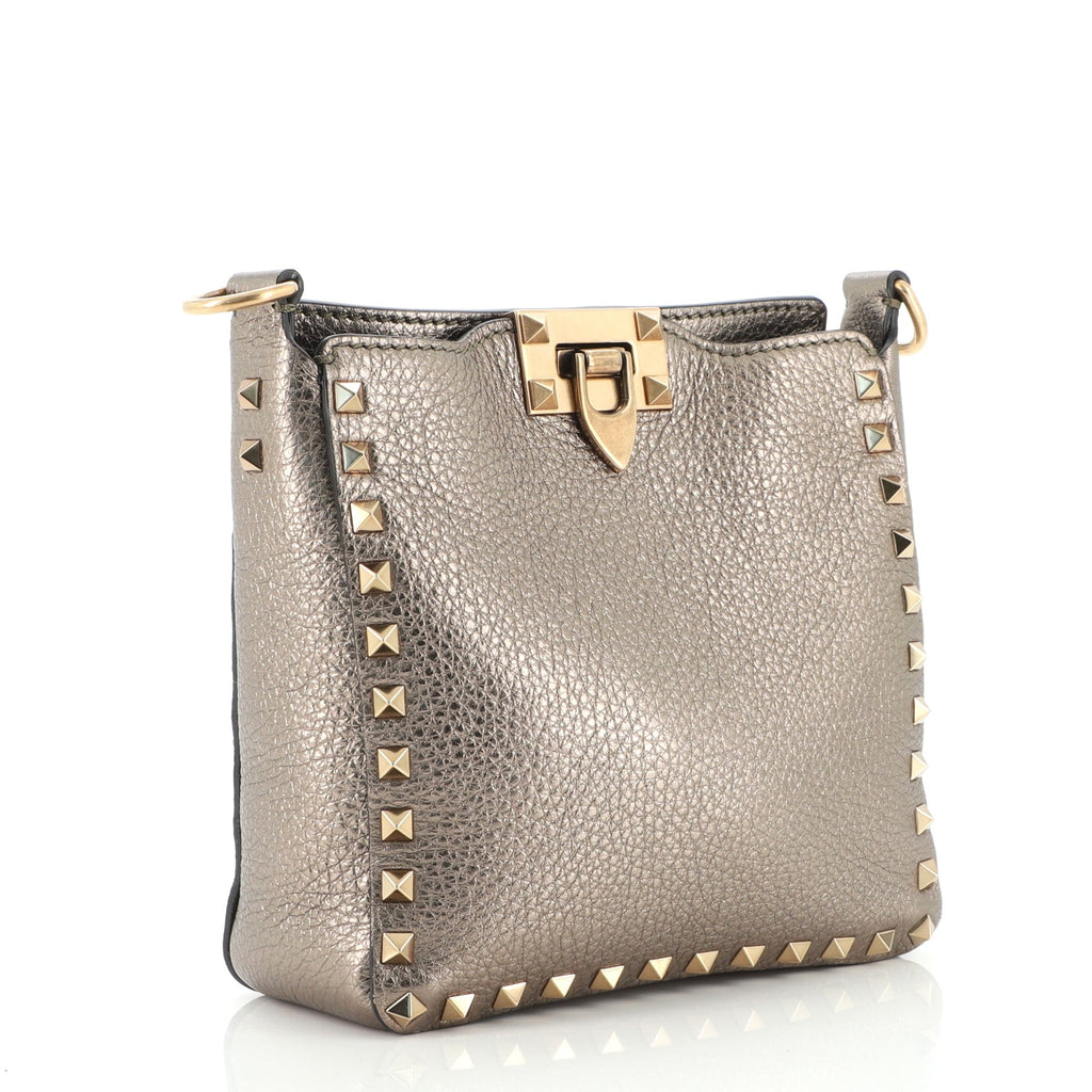 Rockstud Flip Lock Messenger Bag Leather Mini