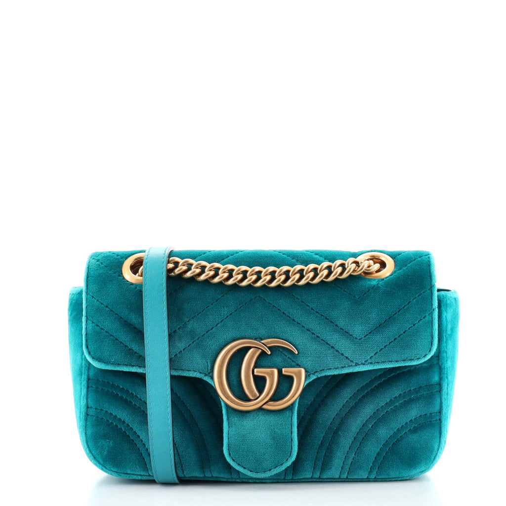 GG Marmont Flap Bag Matelasse Velvet Mini