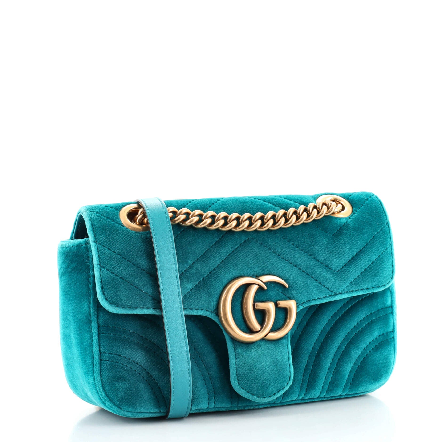 GG Marmont Flap Bag Matelasse Velvet Mini