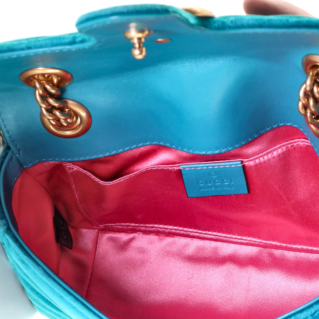 GG Marmont Flap Bag Matelasse Velvet Mini