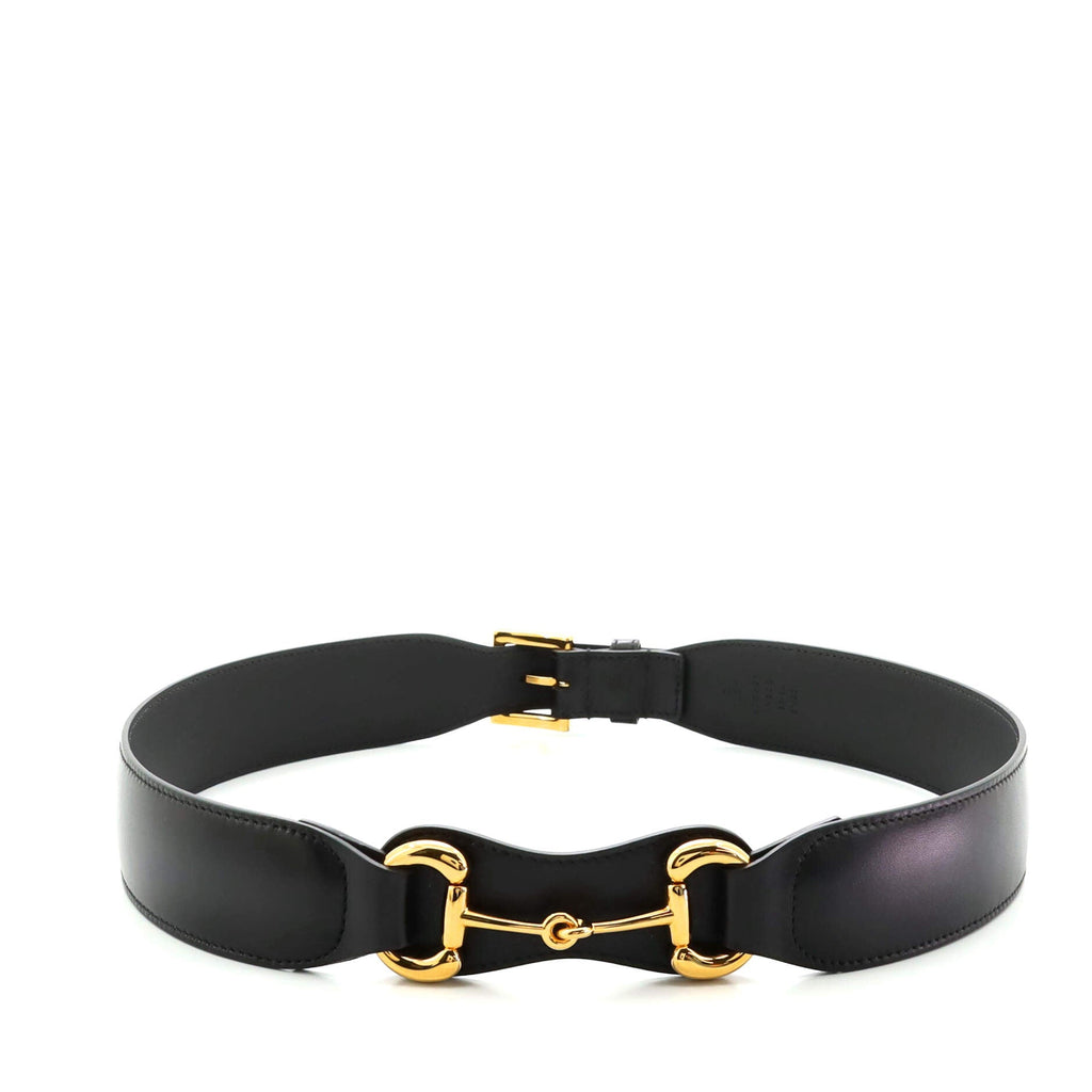 Horsebit Buckle Belt Leather Wide 85