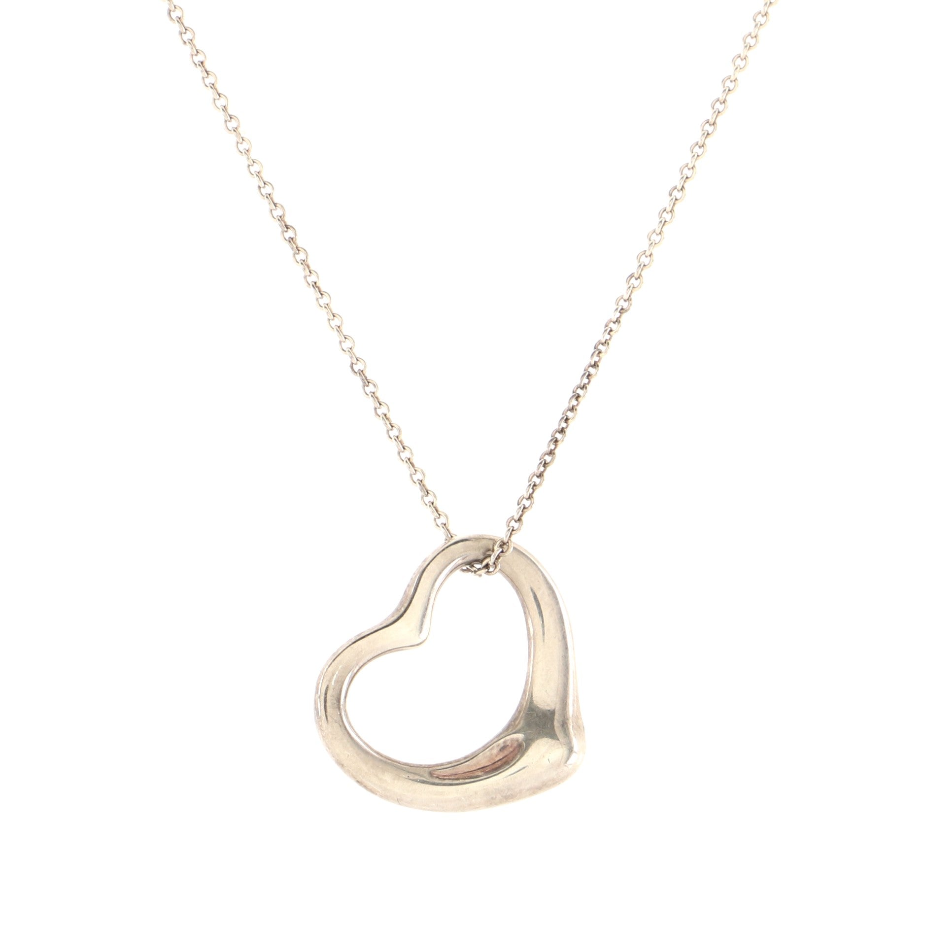 Elsa Peretti Open Heart Pendant Necklace Sterling Silver 22mm