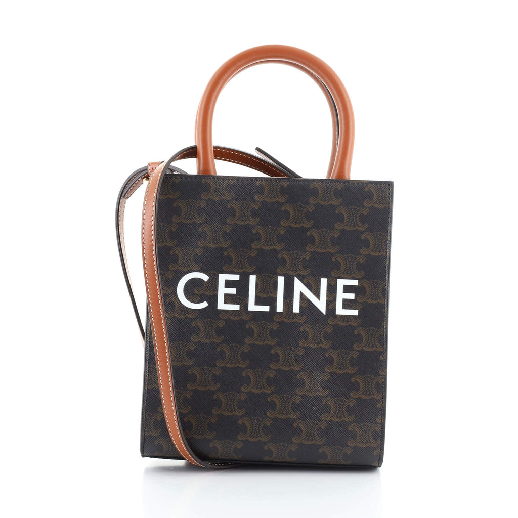 Vertical Cabas Tote Triomphe Coated Canvas Mini