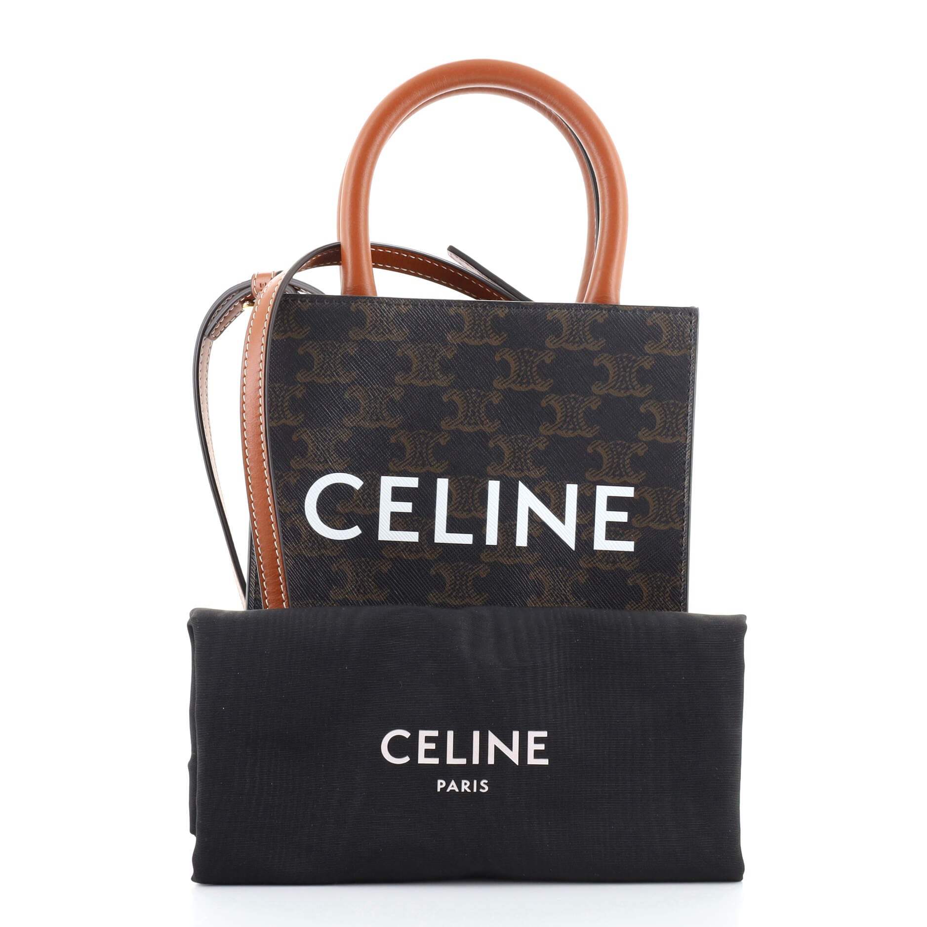 Vertical Cabas Tote Triomphe Coated Canvas Mini