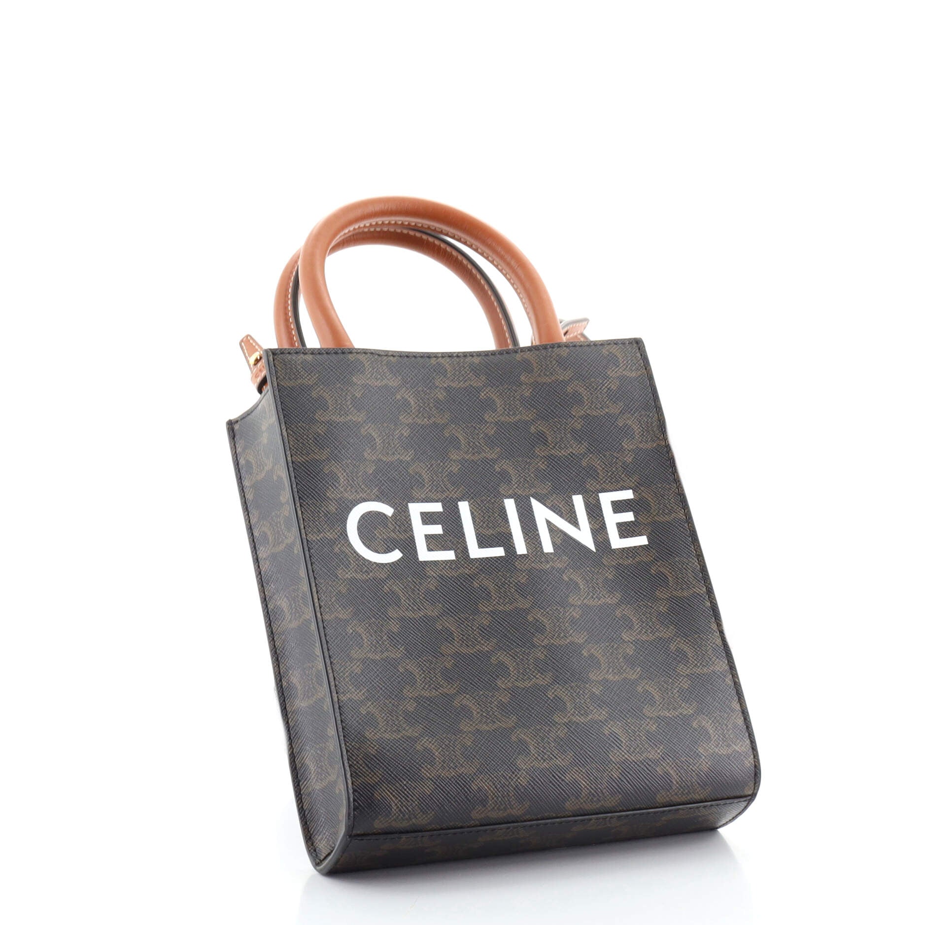 Vertical Cabas Tote Triomphe Coated Canvas Mini
