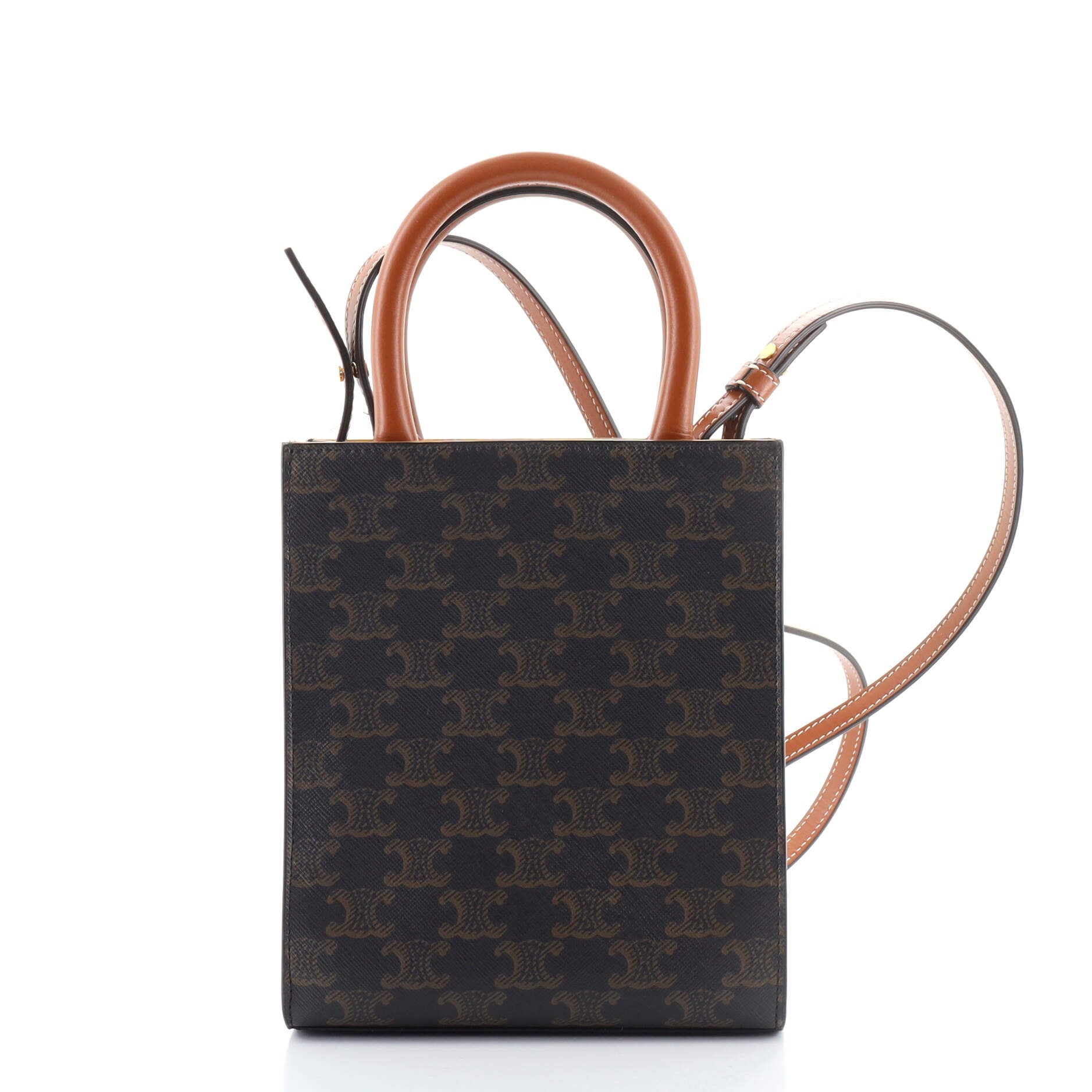Vertical Cabas Tote Triomphe Coated Canvas Mini