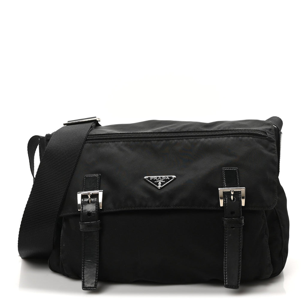 Nylon Vela Sport Messenger Bag Black