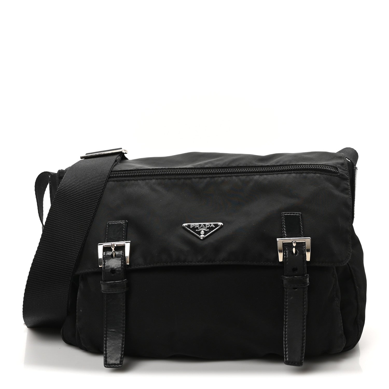 Nylon Vela Sport Messenger Bag Black