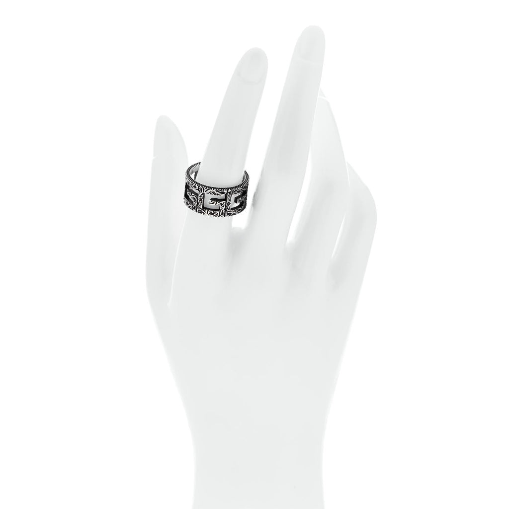 Sterling Silver Wide Square G Band Ring 56 7.5