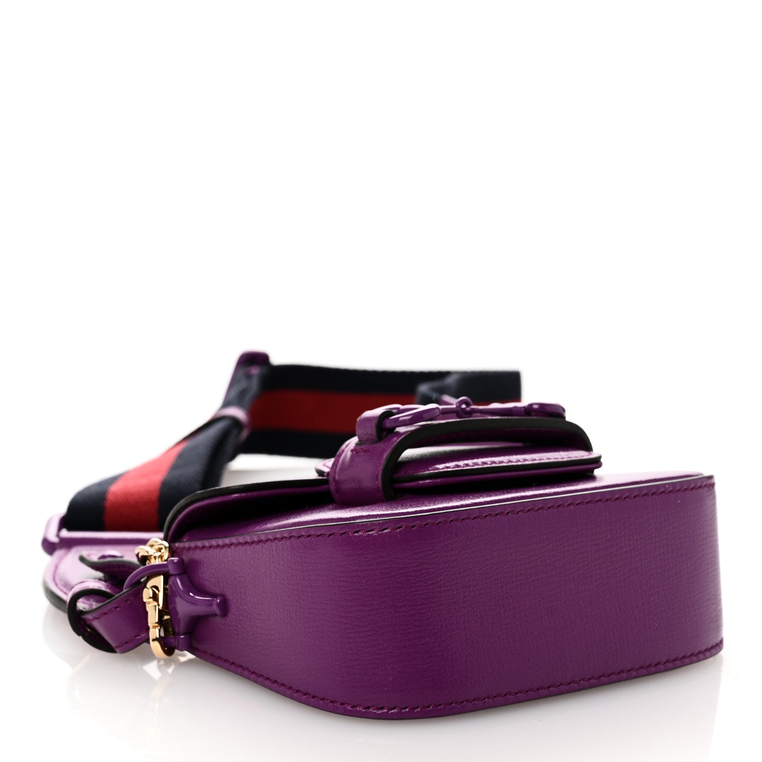 Azalea Calfskin Web Monochrome Horsebit 1955 Wallet On Strap Purple