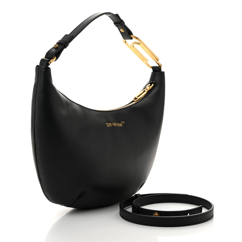 Calfskin Paperclip Hobo Bag Black