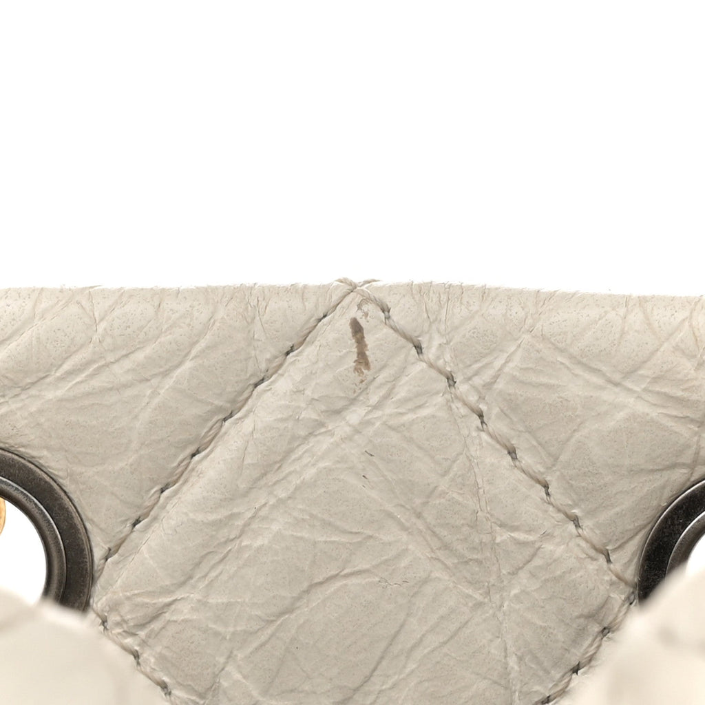 Aged Calfskin Quilted Gabrielle Backpack Black White