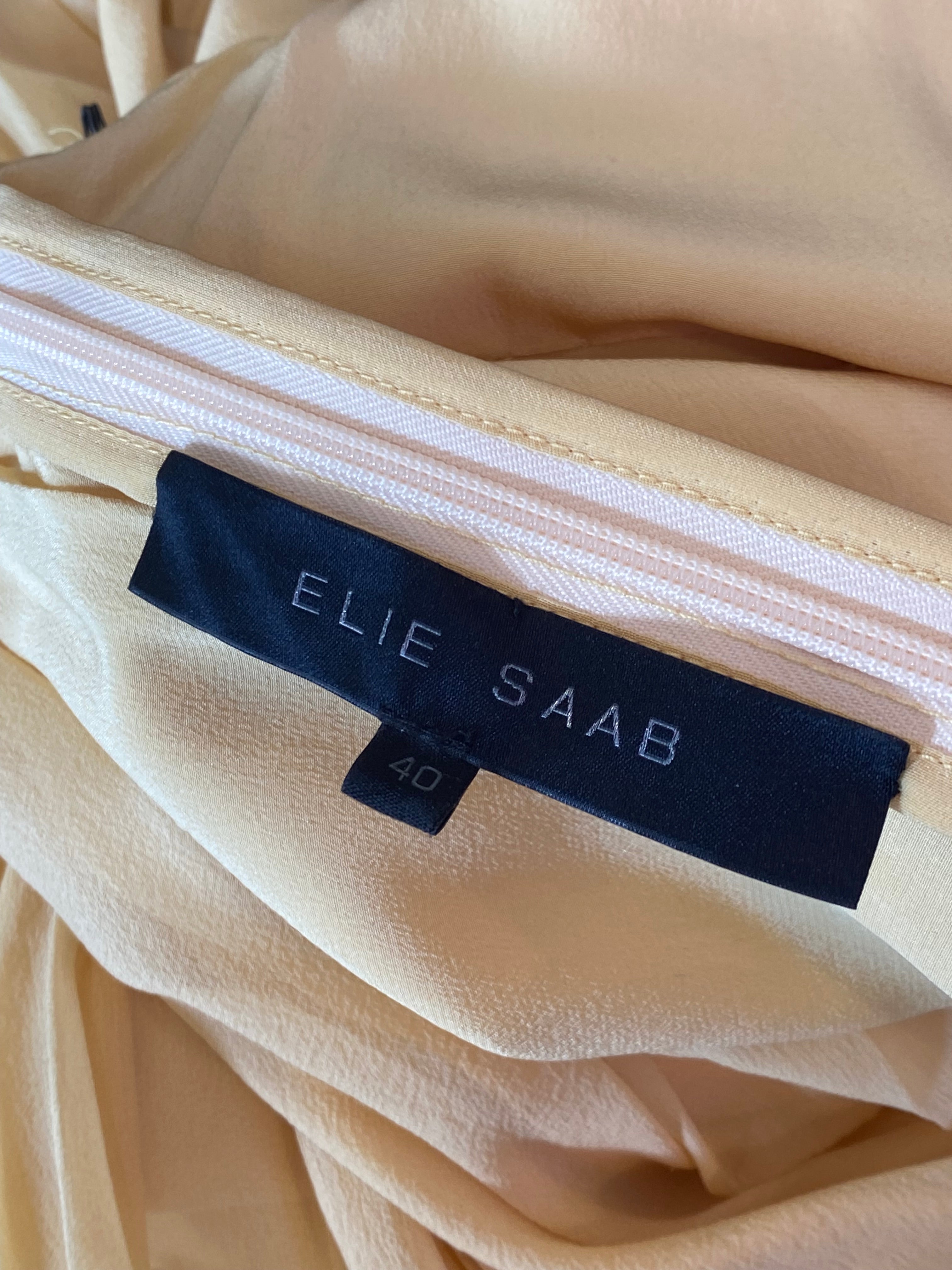 Elie Saab Yellow Draped Sequin Mini Dress - 40 / US 6