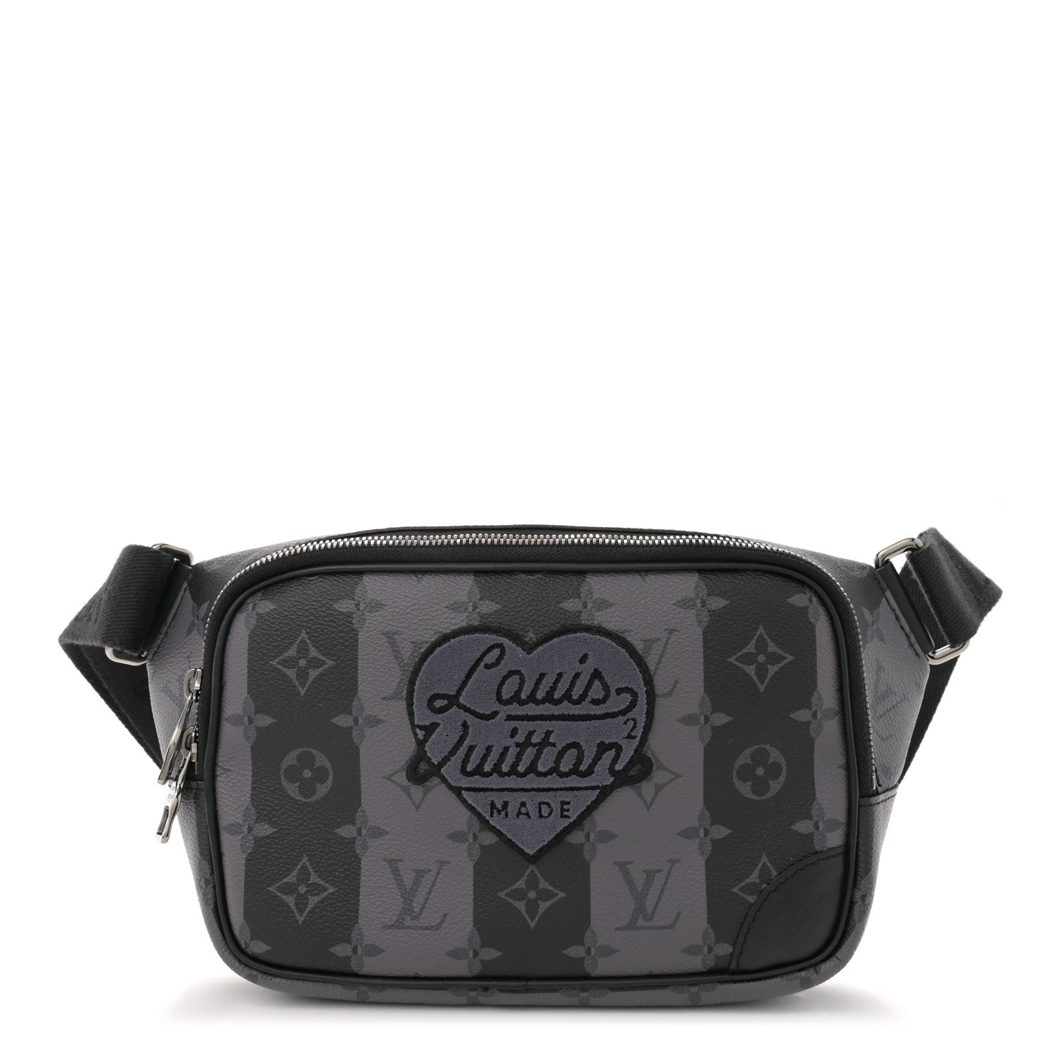 X NIGO Monogram Eclipse Stripes LV Heart Modular Sling Bag