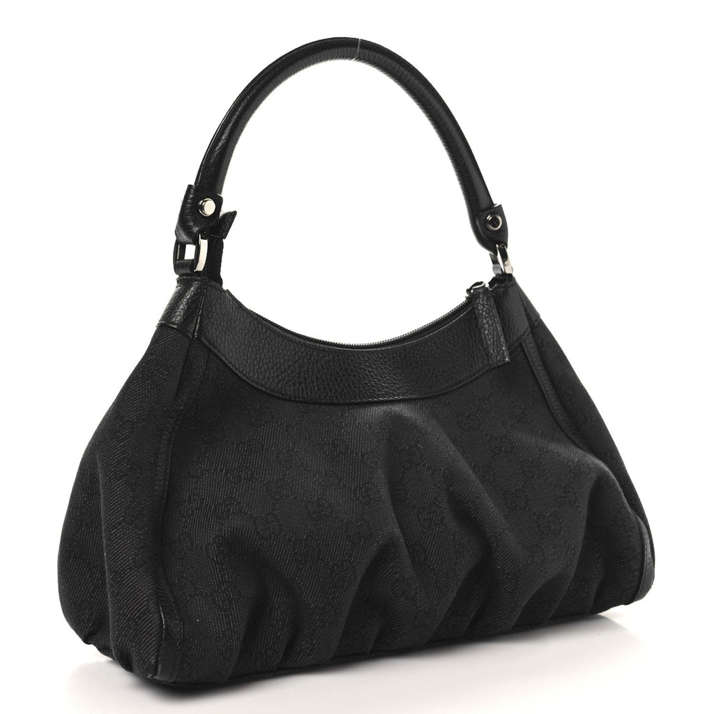 Monogram Medium D Gold Ring Hobo Black