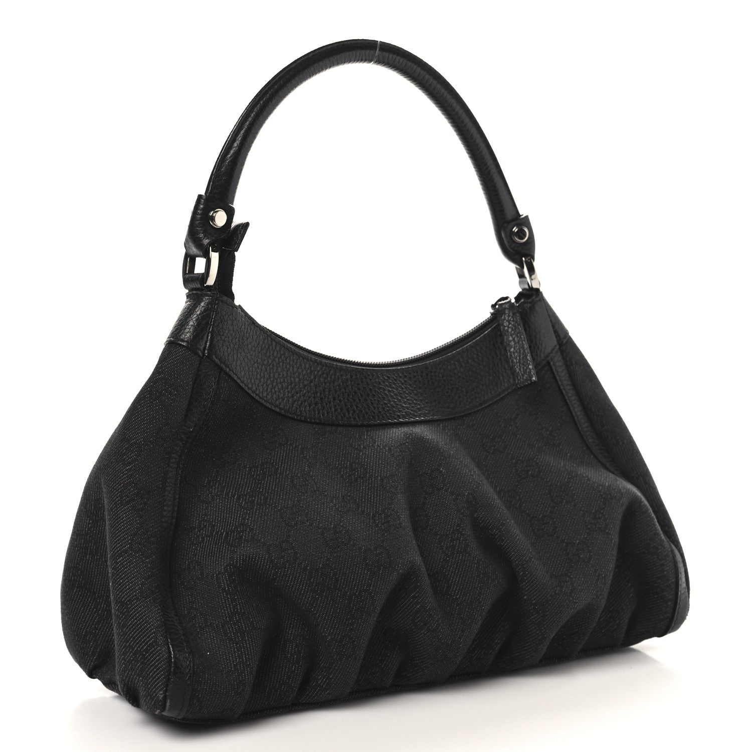 Monogram Medium D Gold Ring Hobo Black