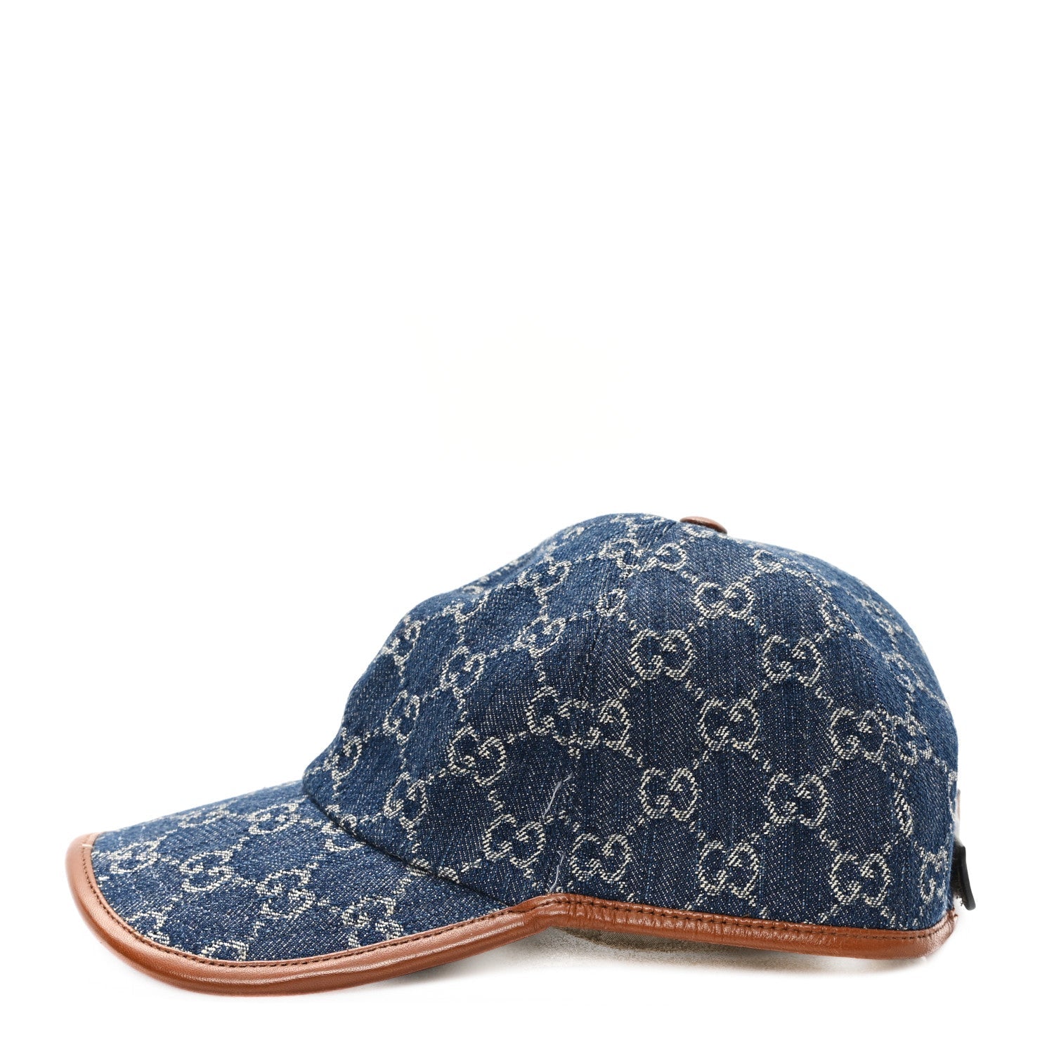 Washed Jacquard Denim Nappa GG Monogram Oscar Baseball Hat M Denim Cuir