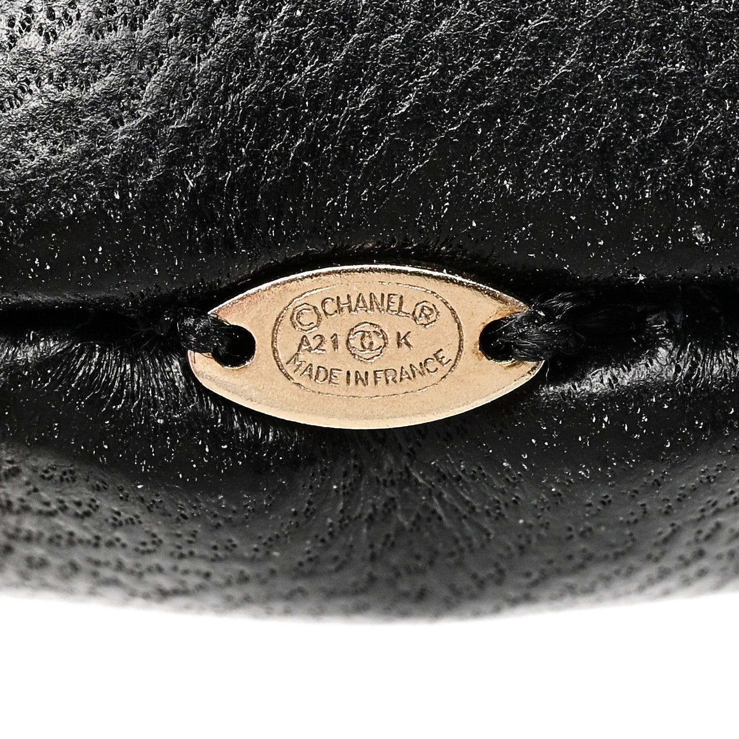 Lambskin Quilted CC Hair Scrunchie Black