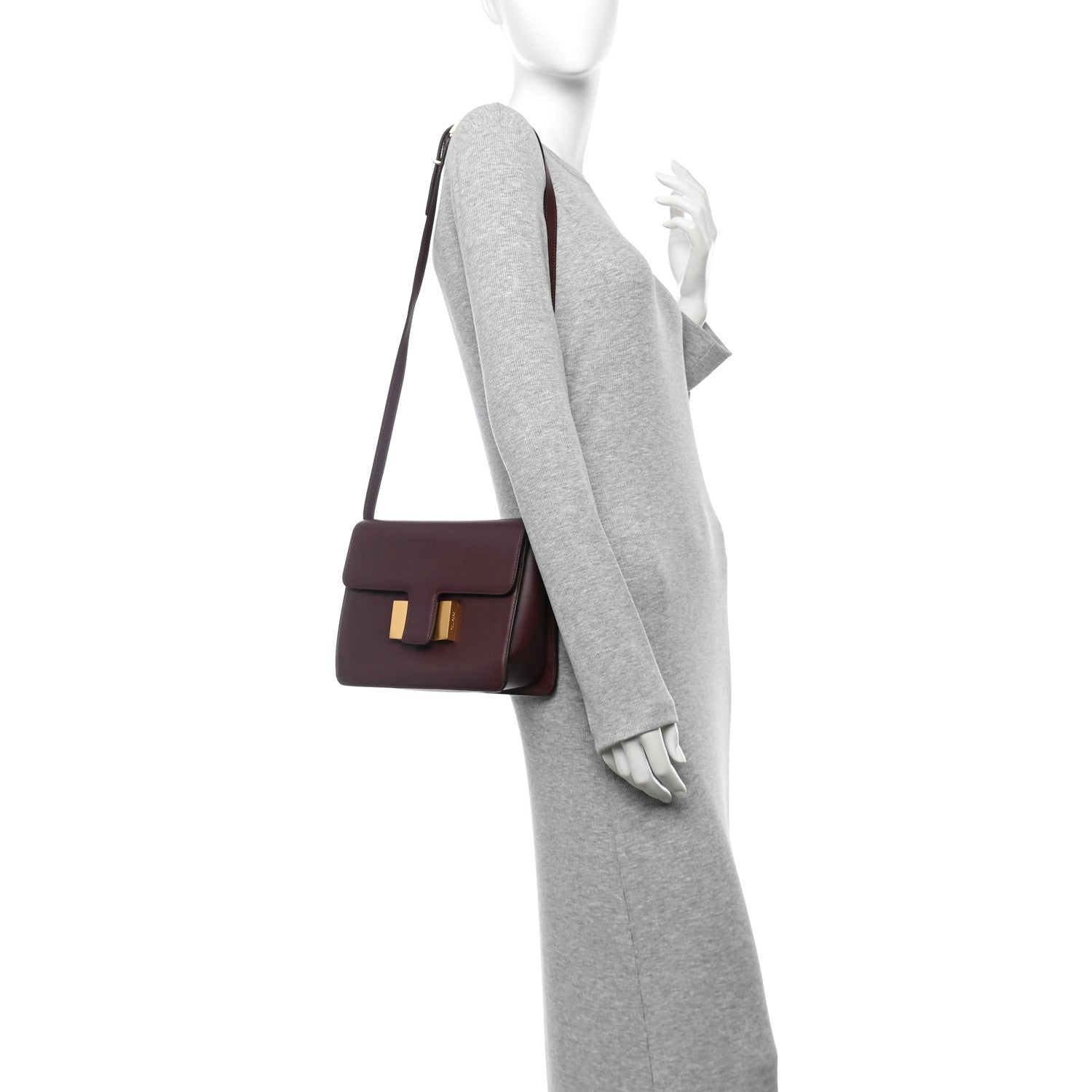 Calfskin Medium Sienna Crossbody Bag  Burgundy