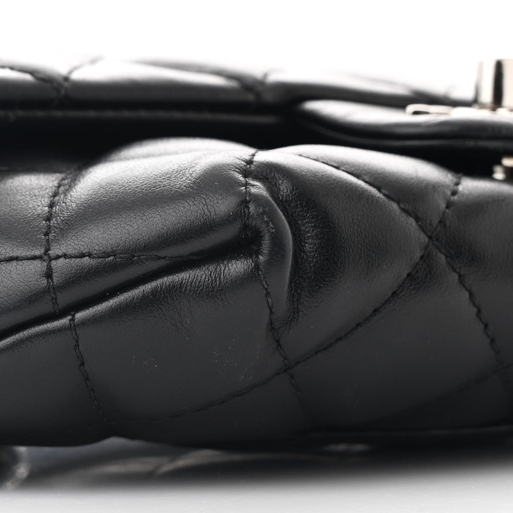 Calfskin Quilted CC Uniform Flap Belt Bag Black