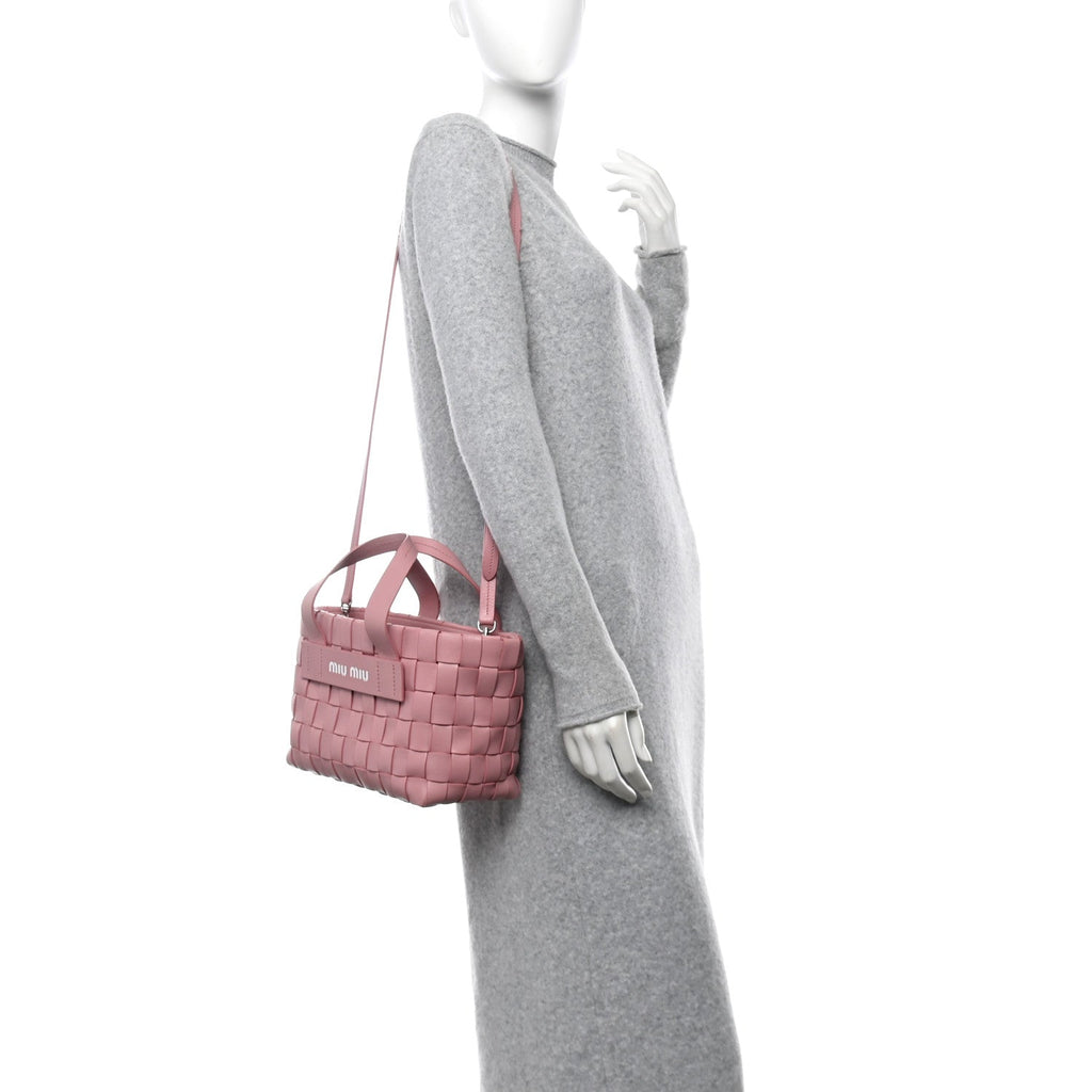 Nappa Intreccio Woven Tote Rosa