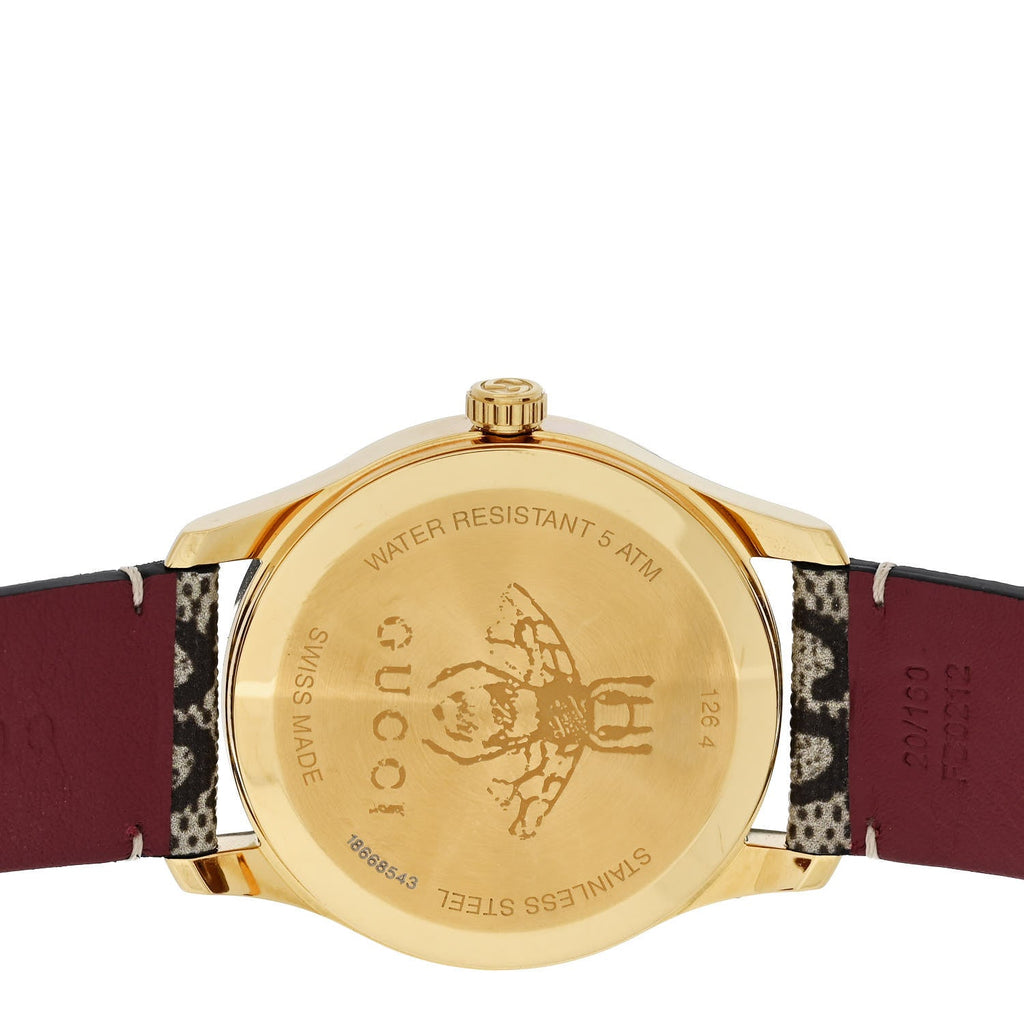 Stainless Steel Canvas 38mm G-Timeless Supreme GG Blooms Quartz Watch Brown